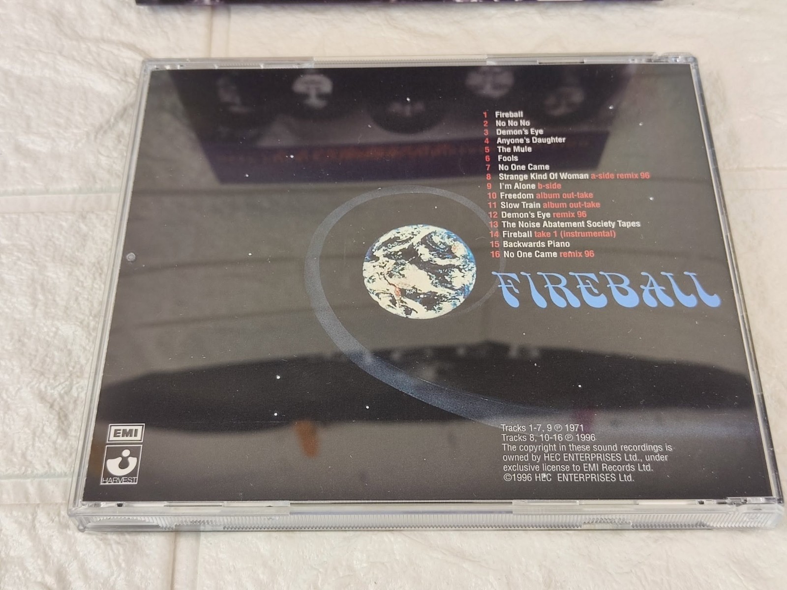 A commemorative CD edition of Deep Purple’s “Fireball” 25th Anniversary Edition
