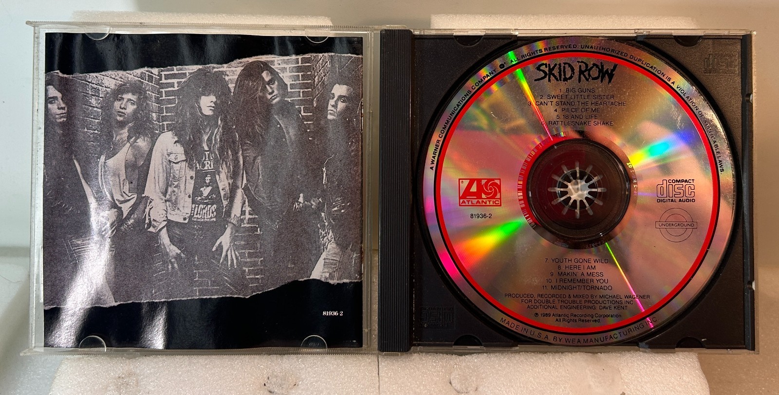 Skid Row Self Titled (CD, 1989, Atlantic) With Case, Tested