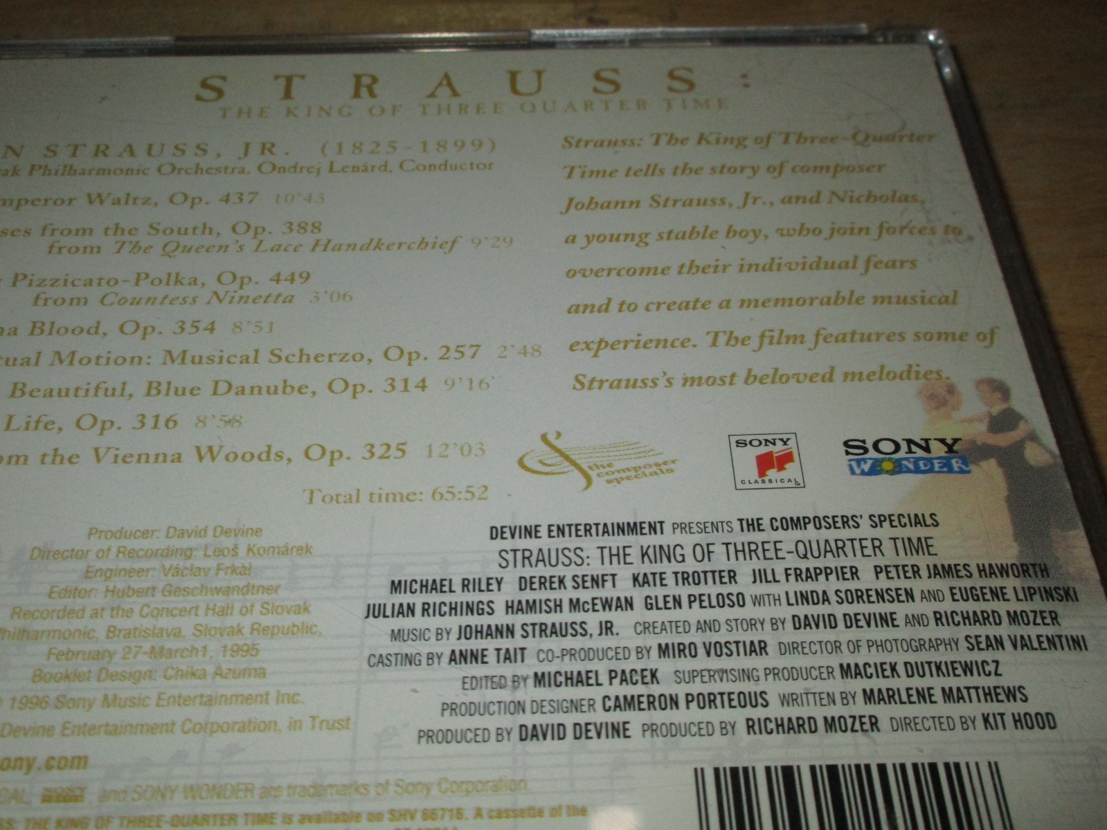 Music From The Film Strauss by The Slovak Philharmonic Orchestra (CD, 1996 Sony)