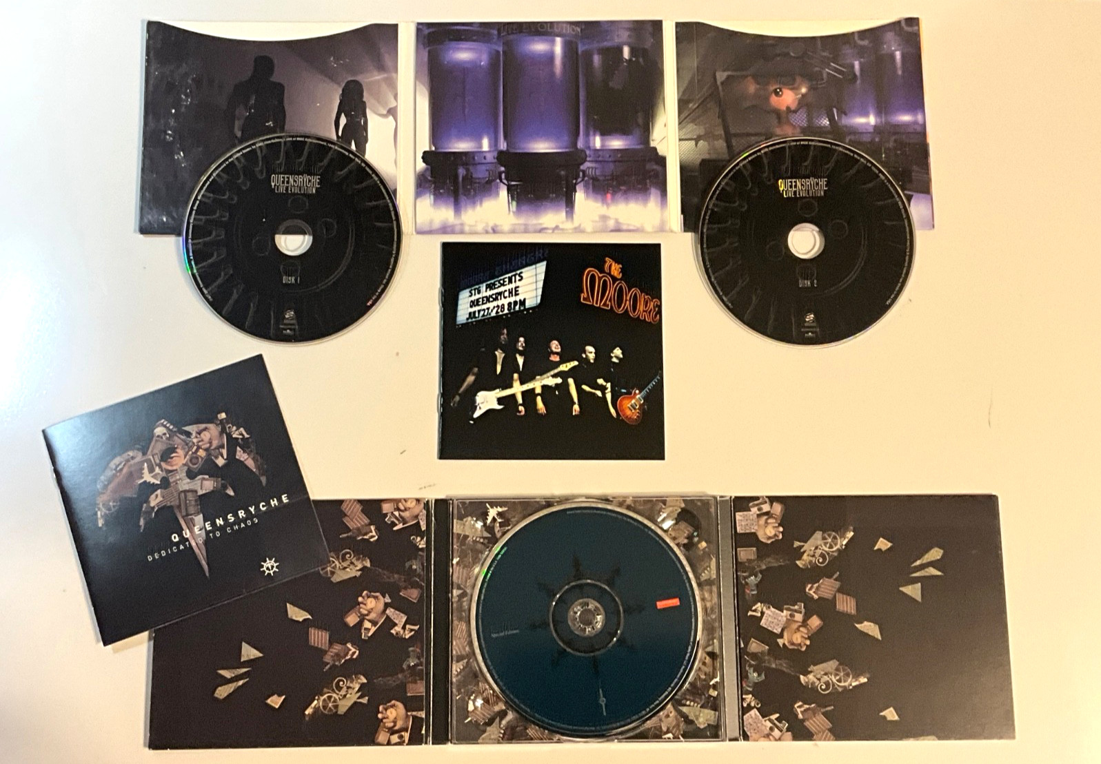 Queensryche 4 CD Lot Dedicated To Chaos, Live Evolution, Empire, Live Crime