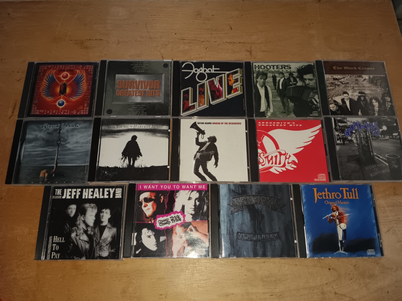14 CD Lot 1980’s 1990’s Rock N Roll Bon Jovi Aerosmith Journey Hooters Cheap