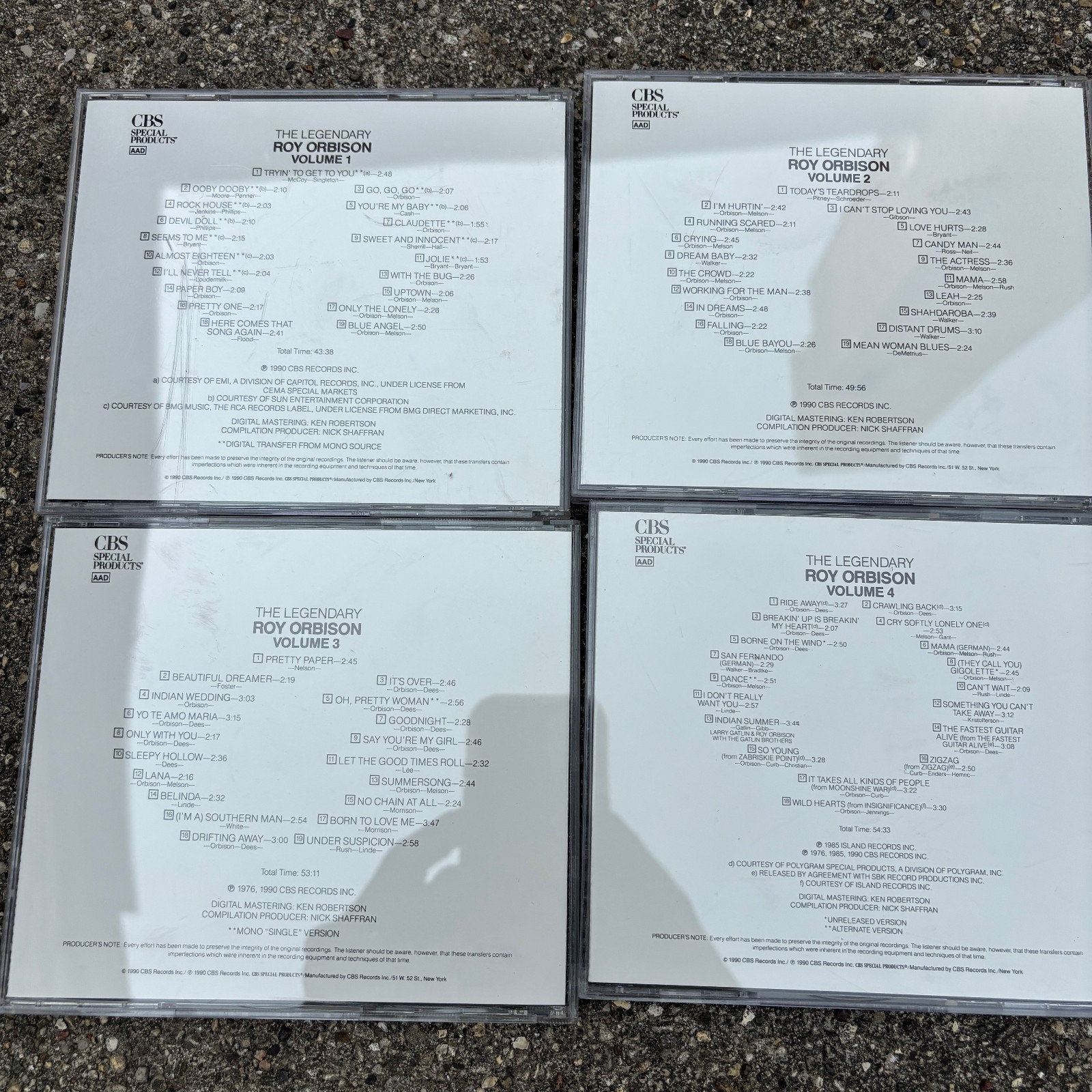 The Legendary Roy Orbison CD Volumes 1 – 2 – 3 & 4 CBS Special Products
