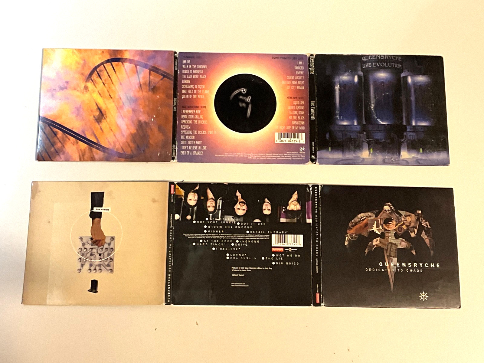 Queensryche 4 CD Lot Dedicated To Chaos, Live Evolution, Empire, Live Crime