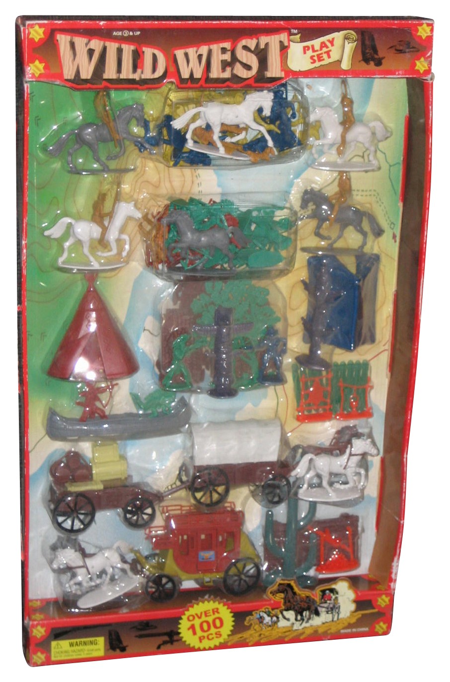 Wild West Over 100pc Toy Horse Carriage Figure Playset – (Wal-Mart Exclusive)