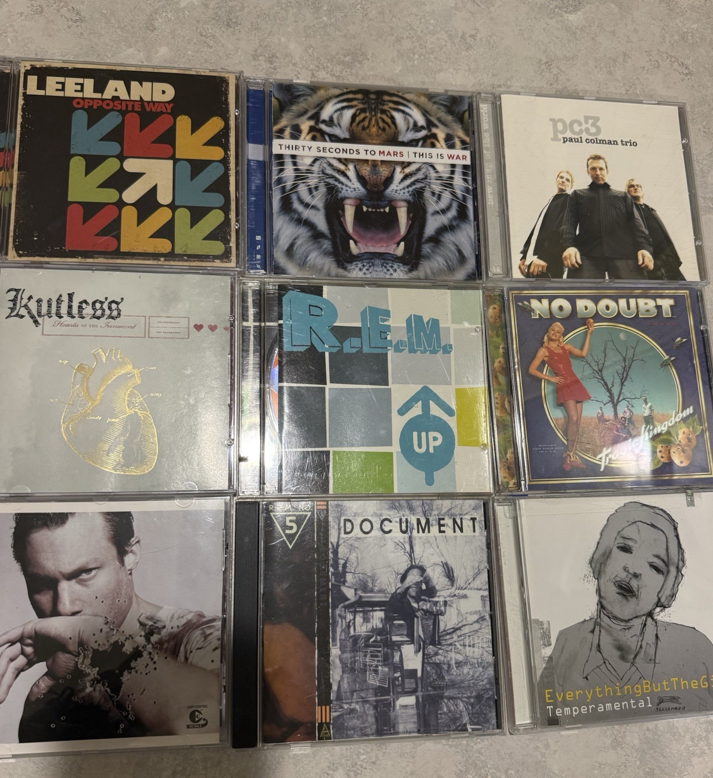 Lot of 9 Assorted ROCK / ALTERNATIVE ROCK CDs – R.E.M. , NO DOUBT, Etc VG+
