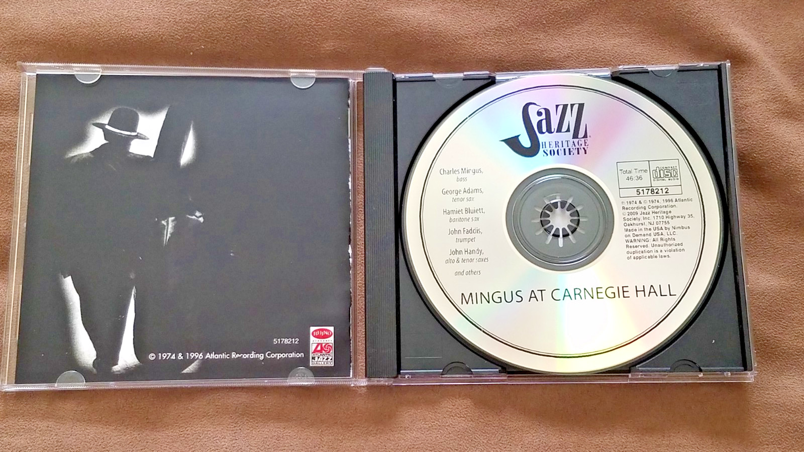 Charles Mingus “MINGUS AT CARNEGIE HALL” 1996 Atlantic “Jazz Society” CD VG+