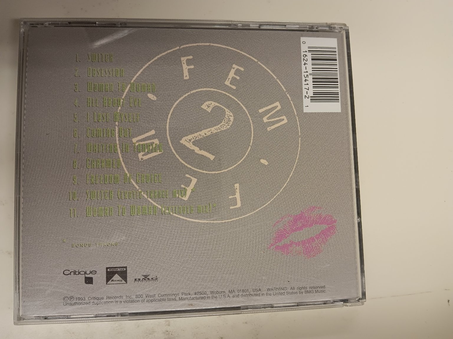 FEM 2 FEM – Woman To Woman CD 1993 Pop Dance R&B Critique Records