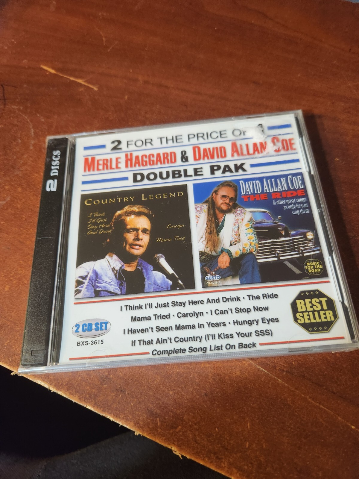 MERLE HAGGARD COUNTRY LEGEND DAVID ALLAN COE THE RIDE DOUBLE PAK STILL SEALED CD