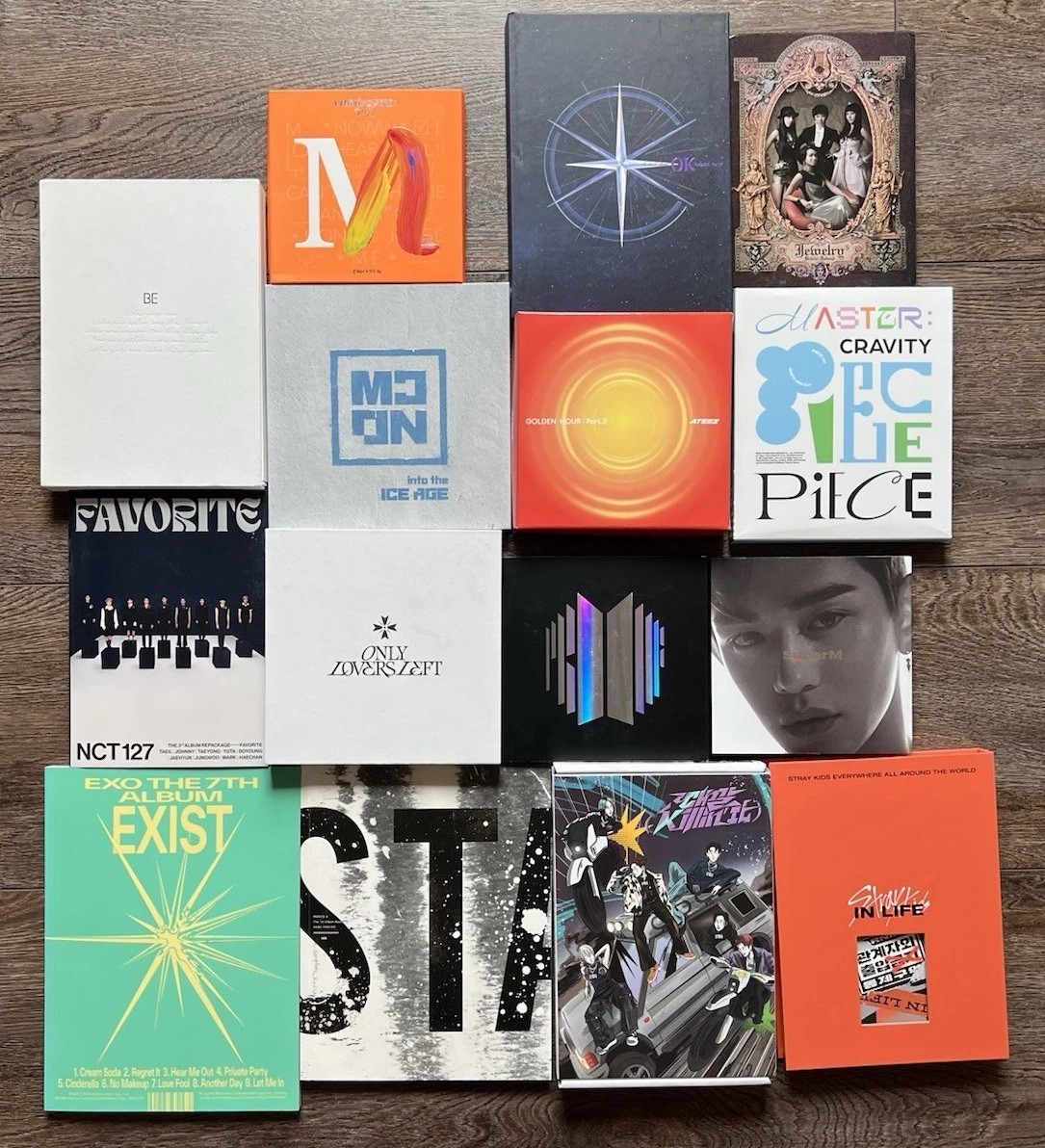 K-Pop Korean Music CDs Lot of 15 Mixed Albums – BTS, Stray Kids, Monsta X, More