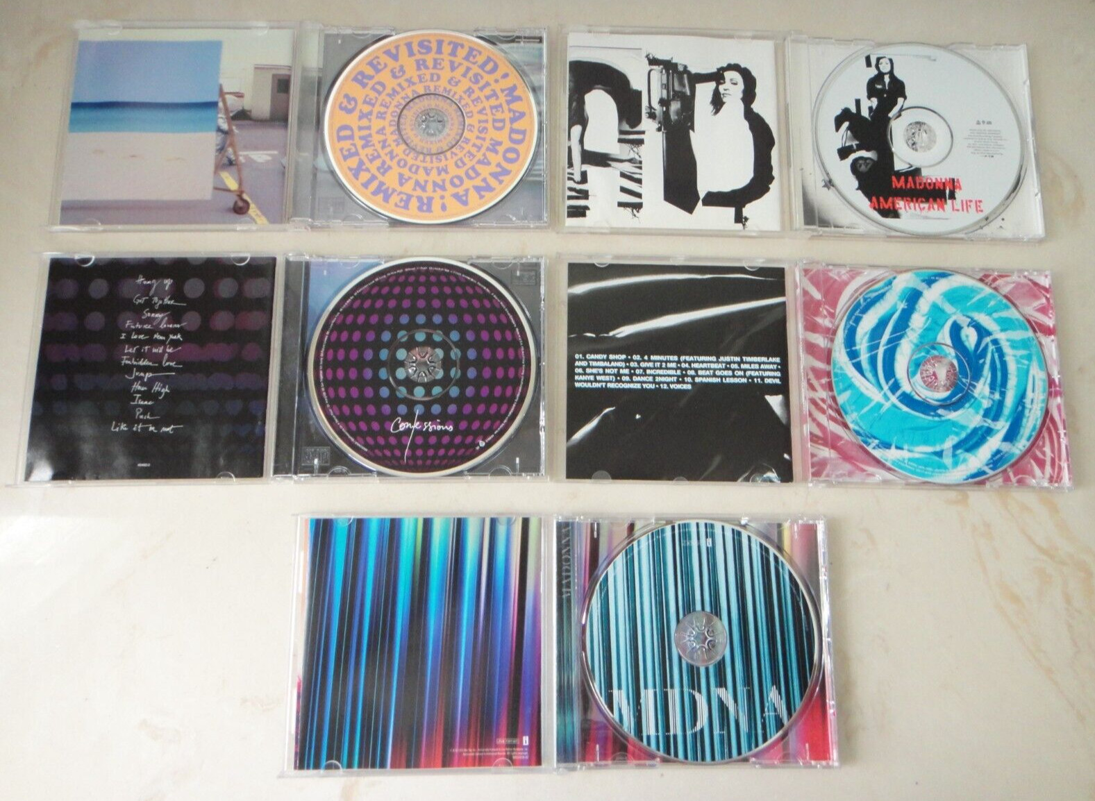 Lot 10 CDs MADONNA-PRAYER+RAY LIGHT+AMERICAN LIFE+DANCE FLOOR+HARD CANDY+MDNA