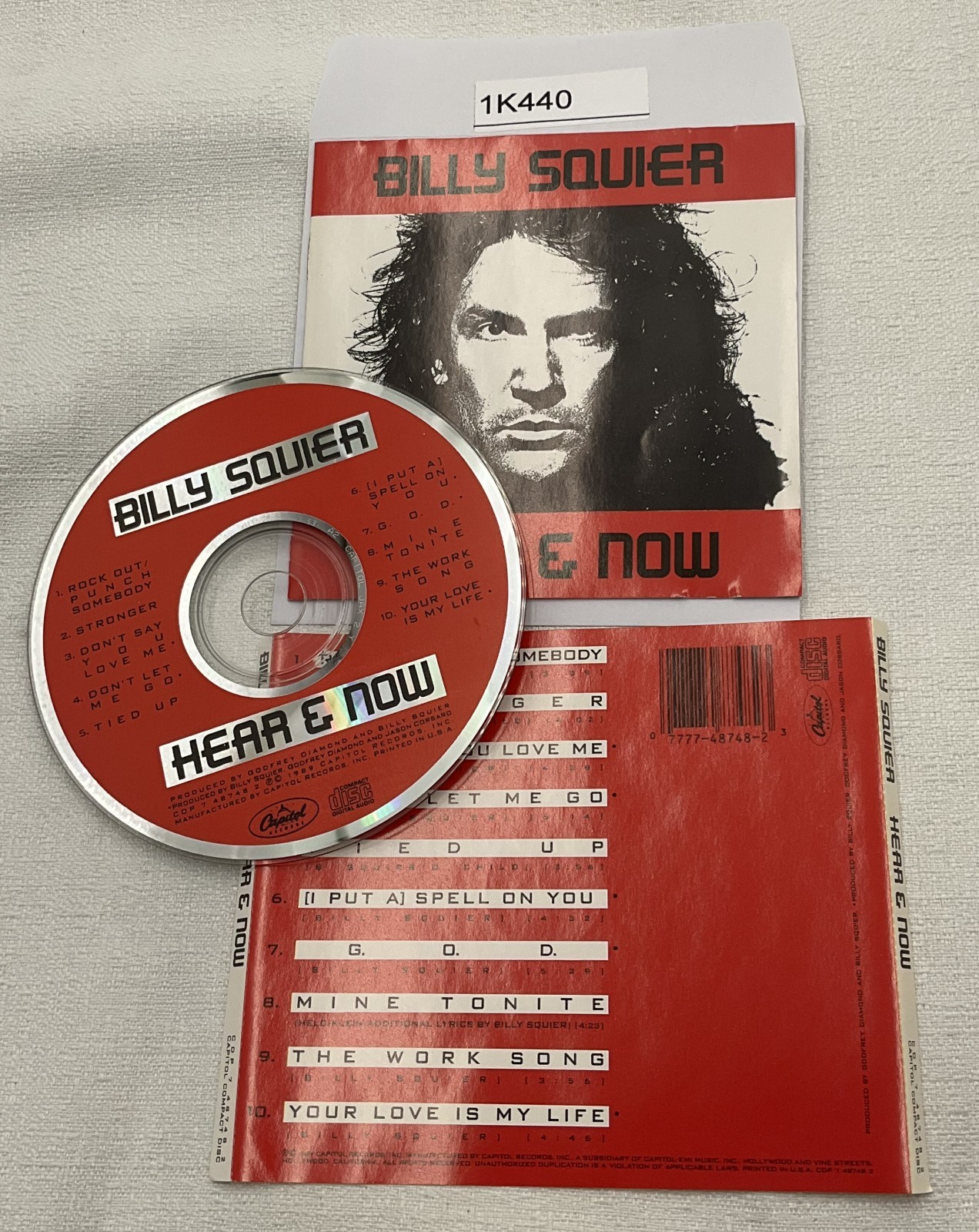 Billy Squier – Hear & Now (CD, 1989) No Case #1K440