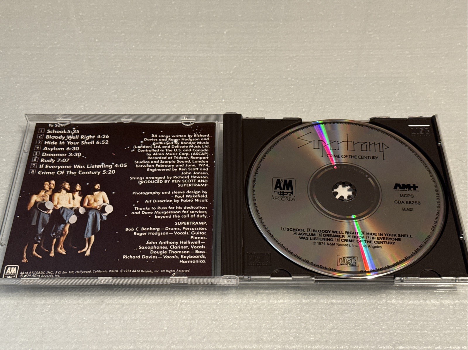SUPERTRAMP – CRIME OF THE CENTURY WEST GERMANY CD [RARE VARIANT!] CDA 68258