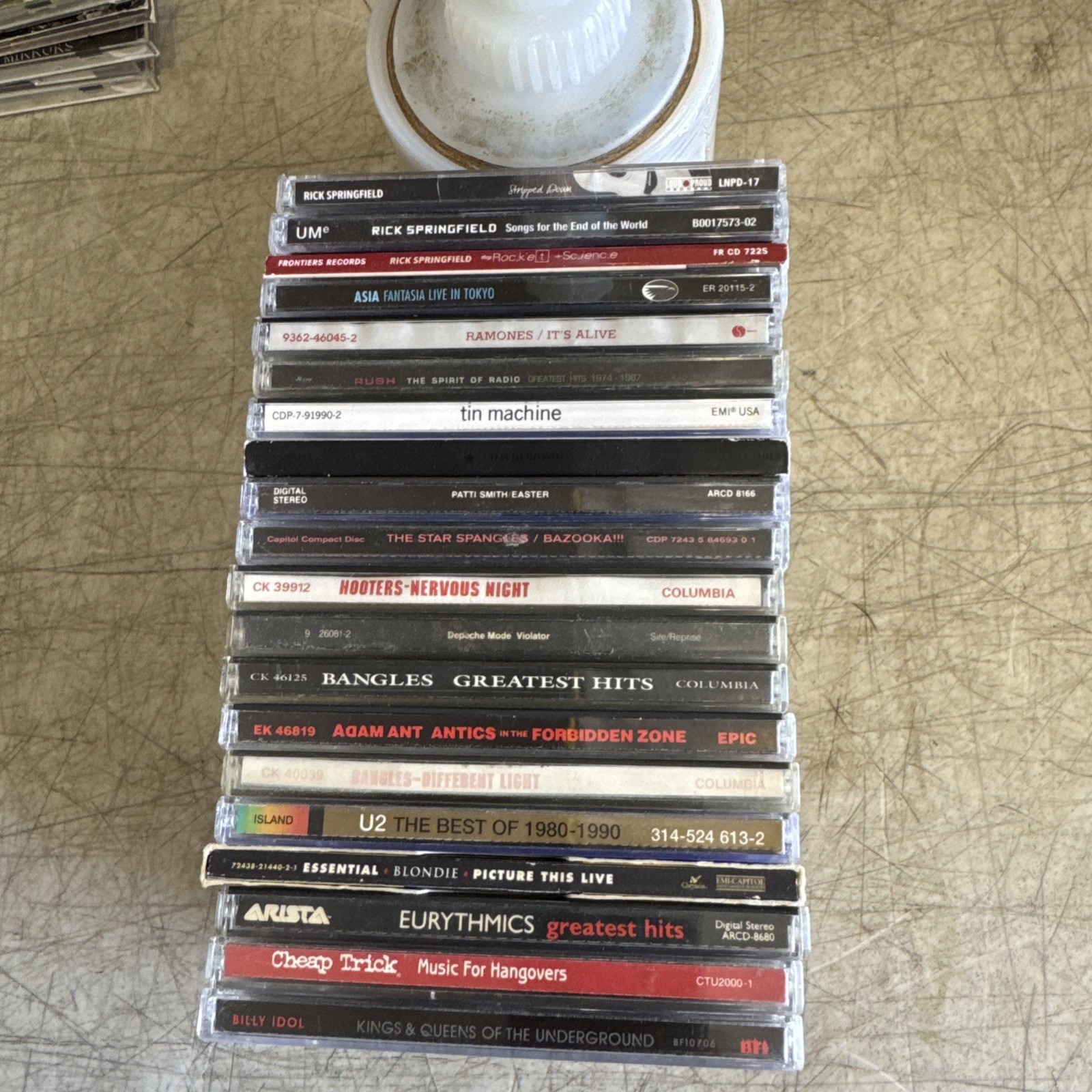 Lot of 20 CDs new age Rock 1980s EX Bowie, Idol, Blondie, U2,Rush, Depeche Mode