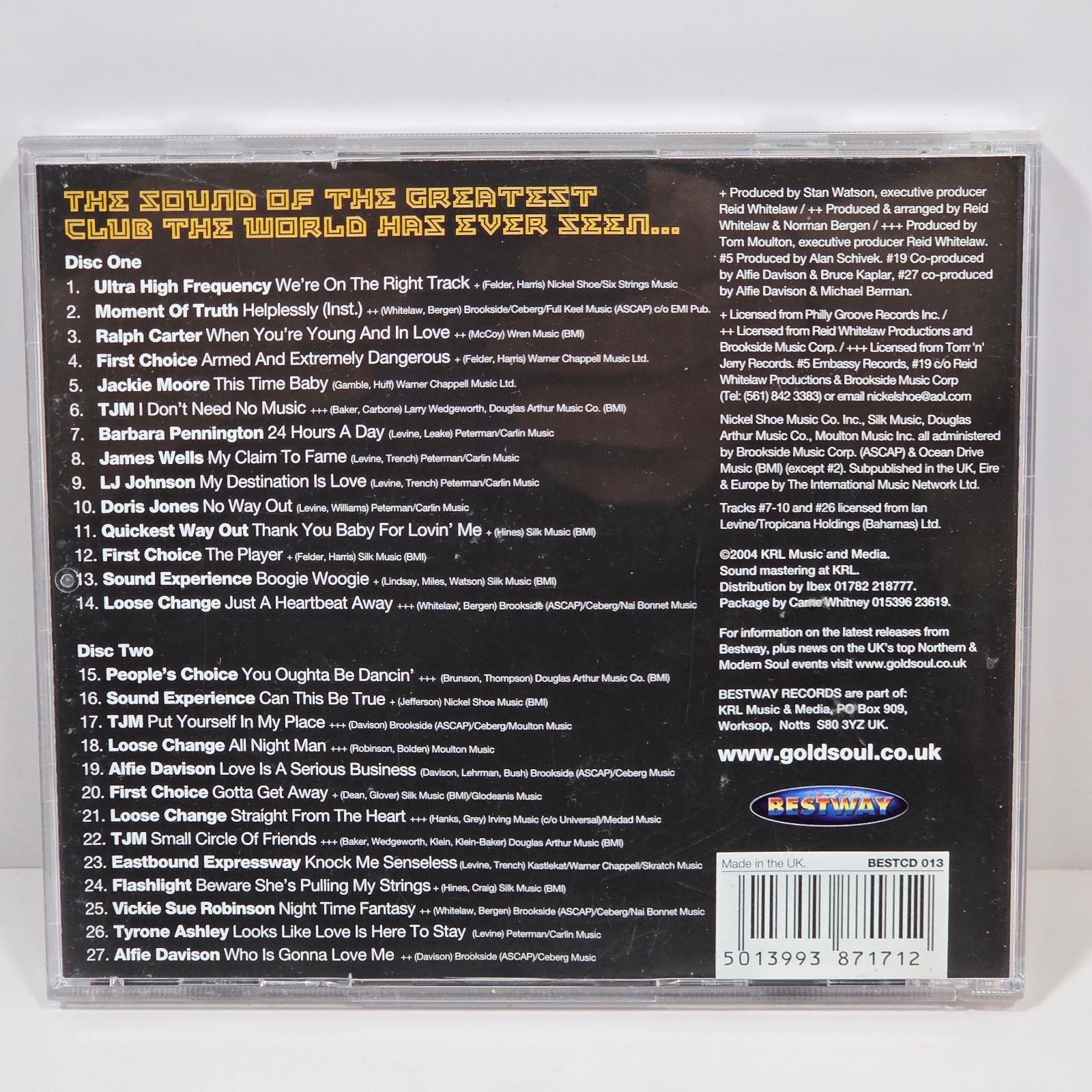 Sounds Like Studio 54 NYC 2 CD Set RARE 2004 UK 1970s Disco Funk Soul Dance