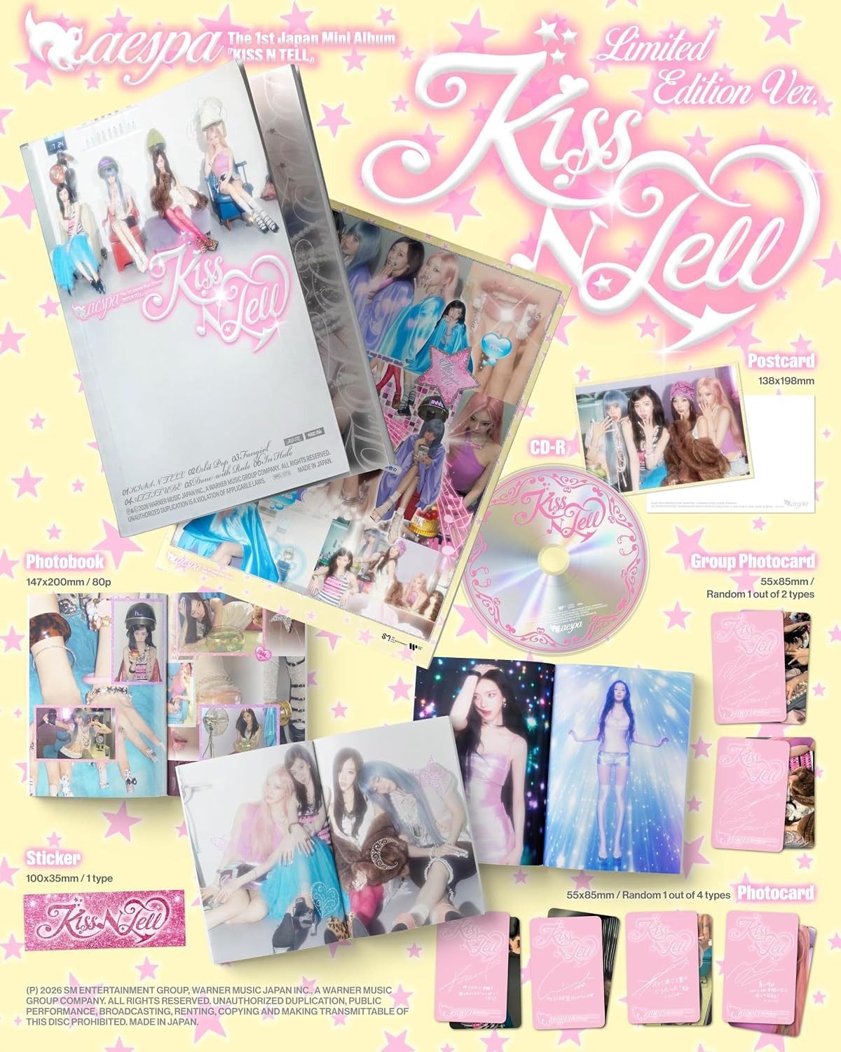 aespa KISS N TELL Limited Edition Ver. Japan 1st Mini Album CD