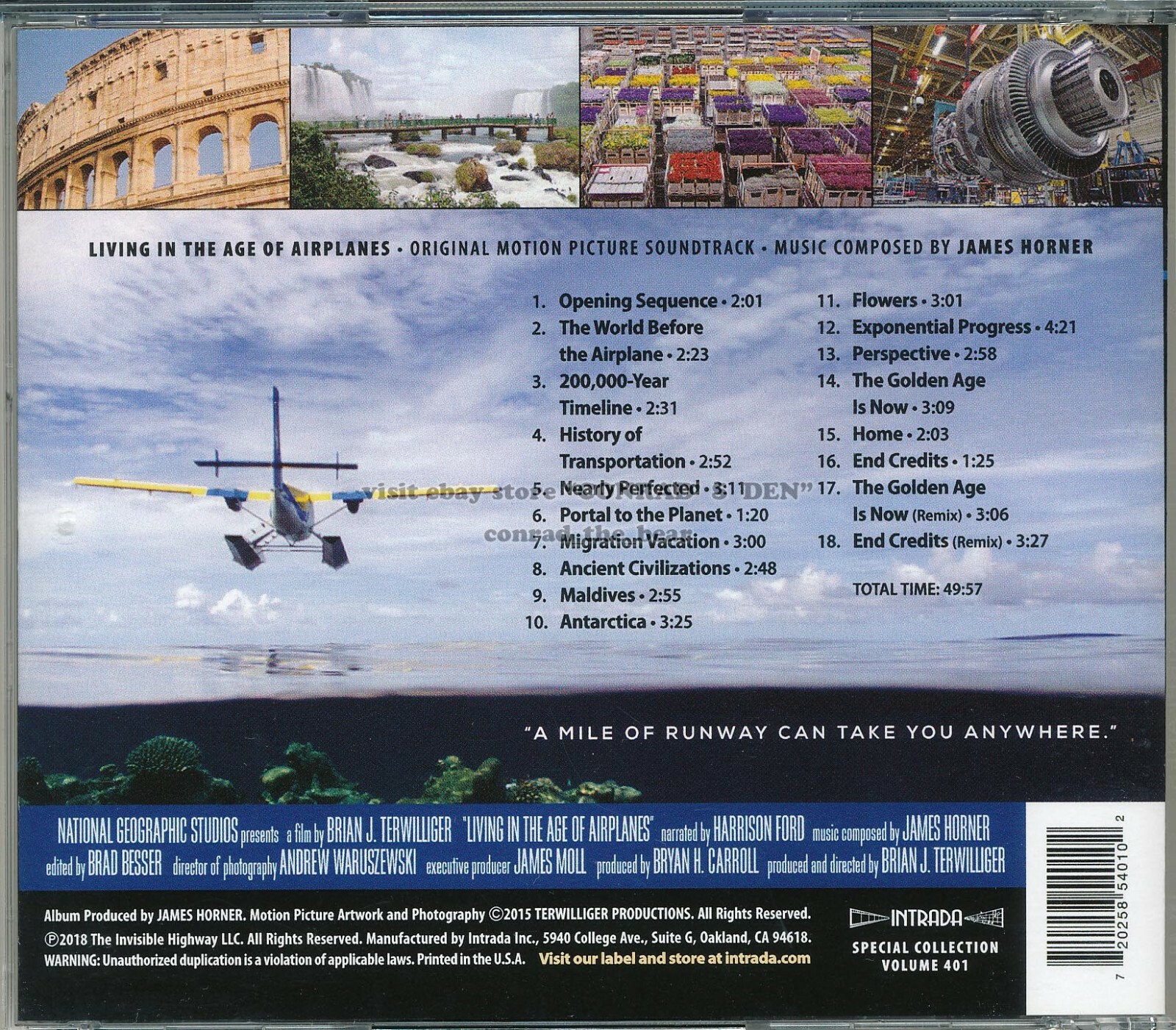 James Horner “LIVING IN THE AGE OF AIRPLANES” score Intrada Ltd CD SEALED oop
