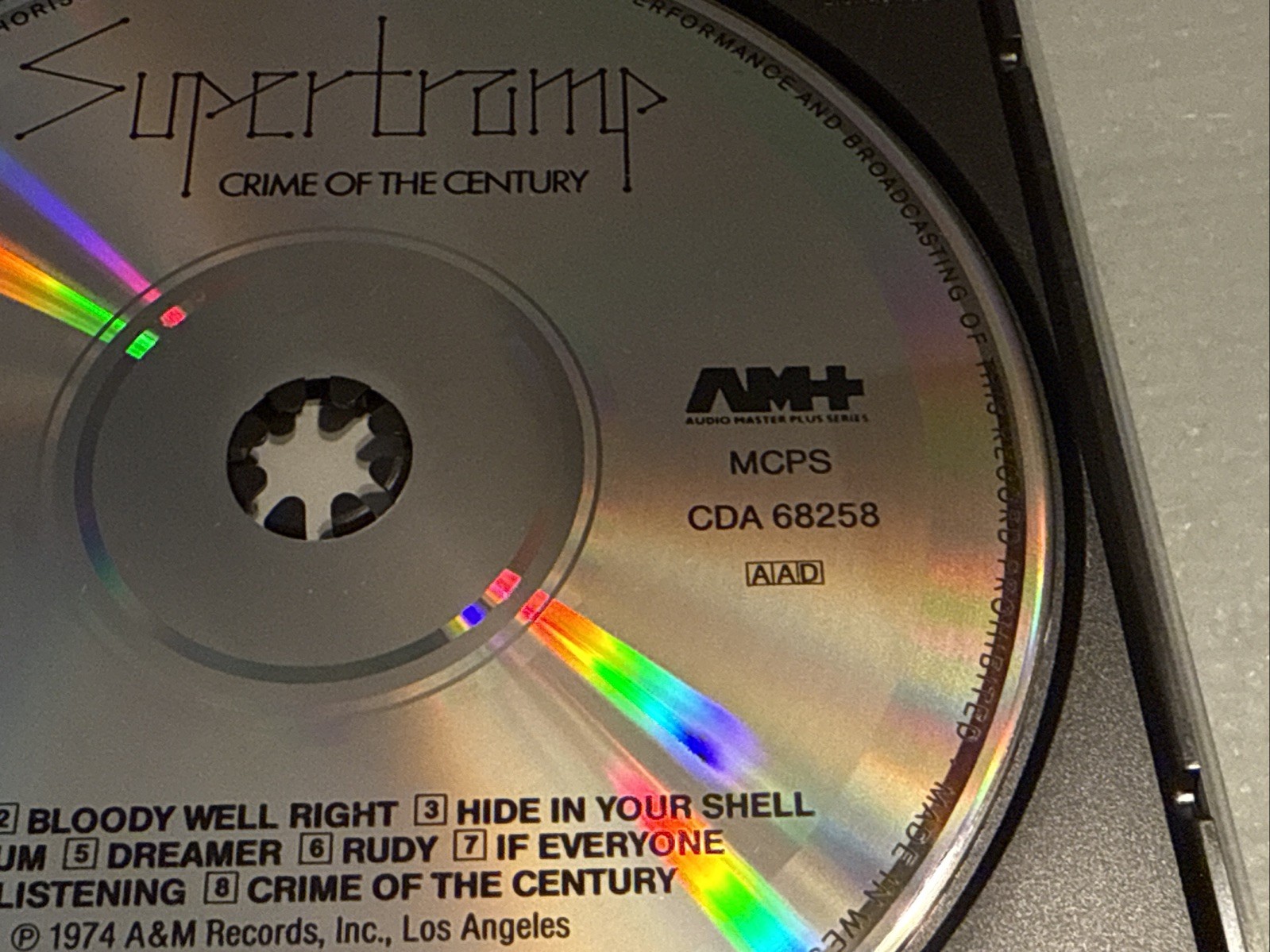 SUPERTRAMP – CRIME OF THE CENTURY WEST GERMANY CD [RARE VARIANT!] CDA 68258