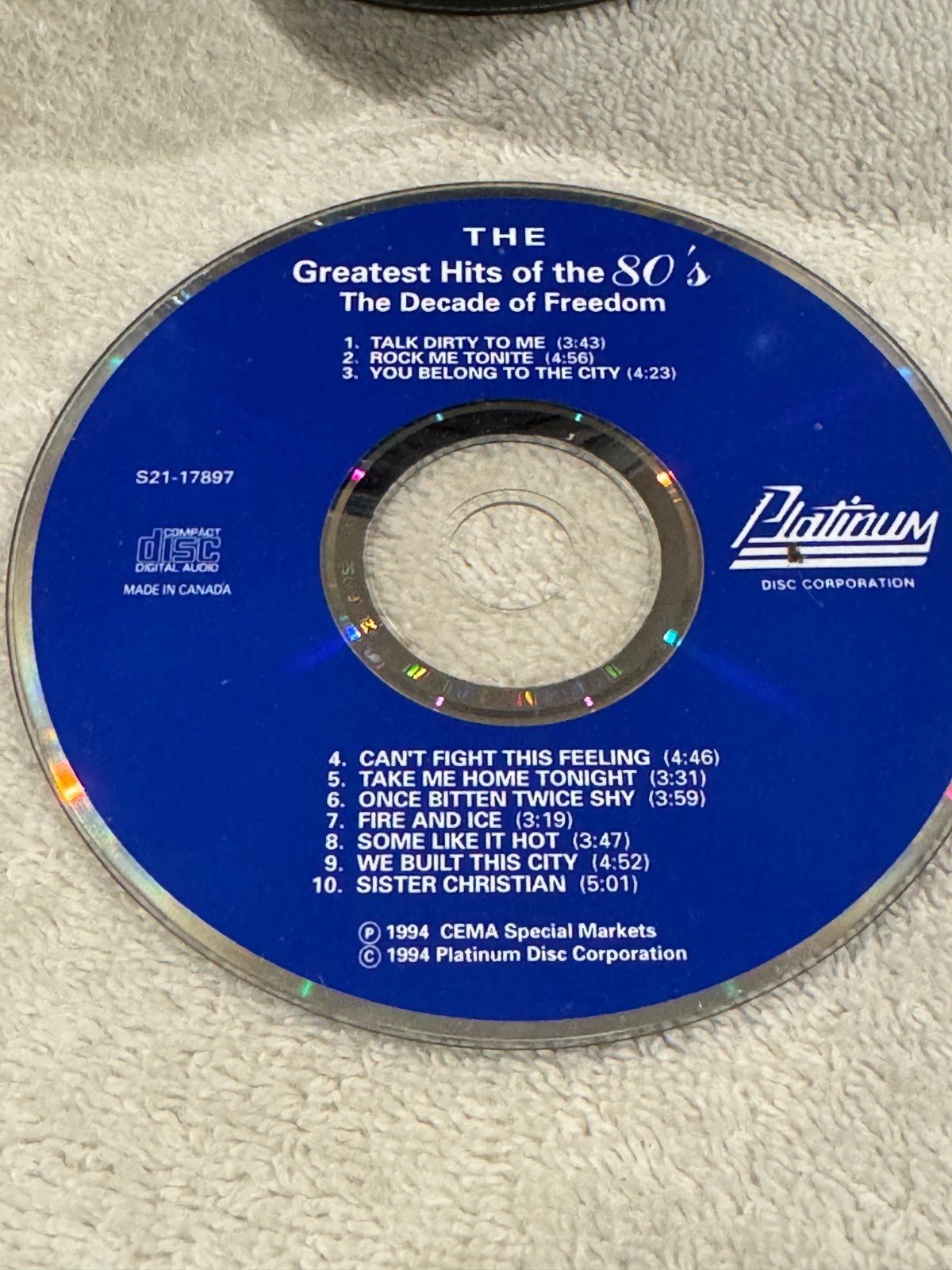 The Greatest Hits Of The 80’s – The Decade of Freedom CD – CD ONLY GOOD CONDITIO