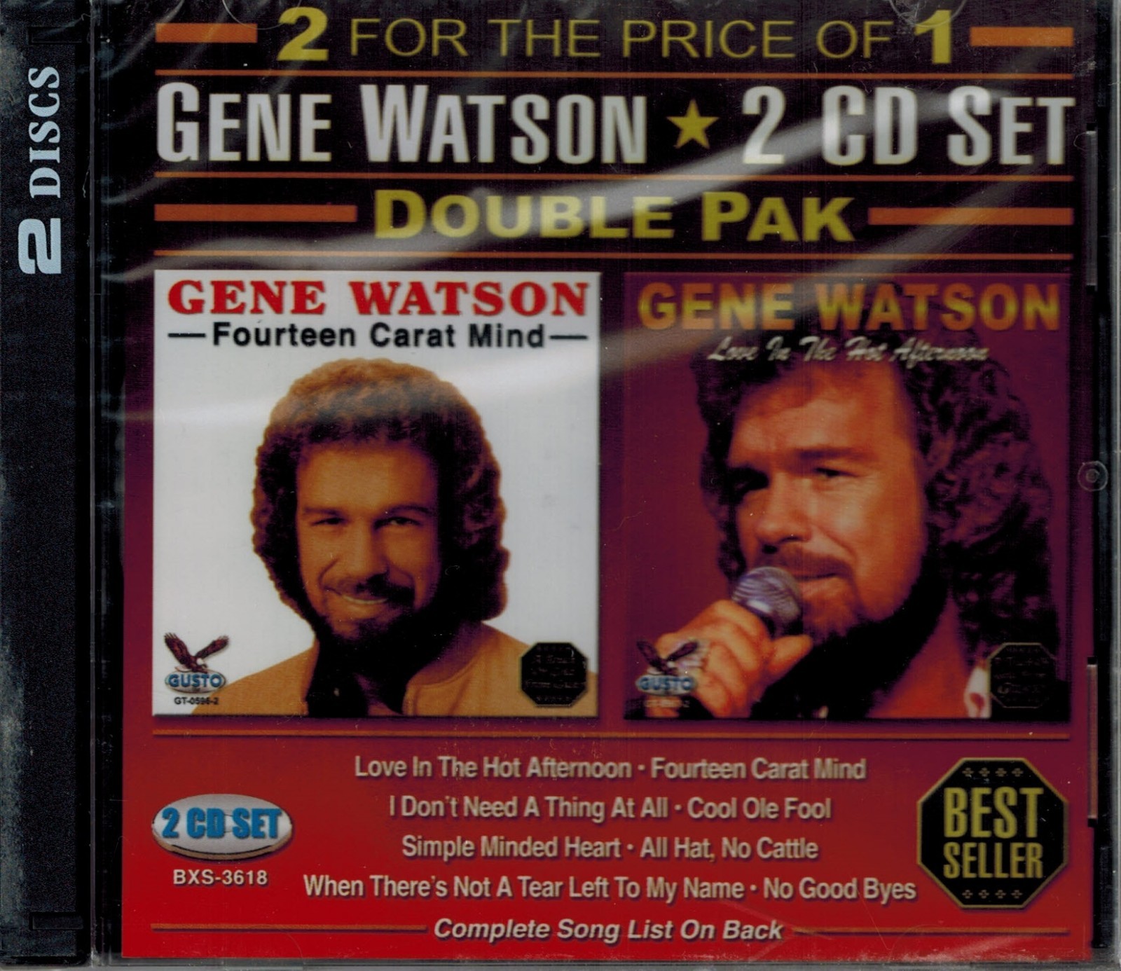GENE WATSON – DOUBLE PAK – FOURTEEN CARAT MIND/LOVE HOT AFTERNOON – NEW 2 CD SET