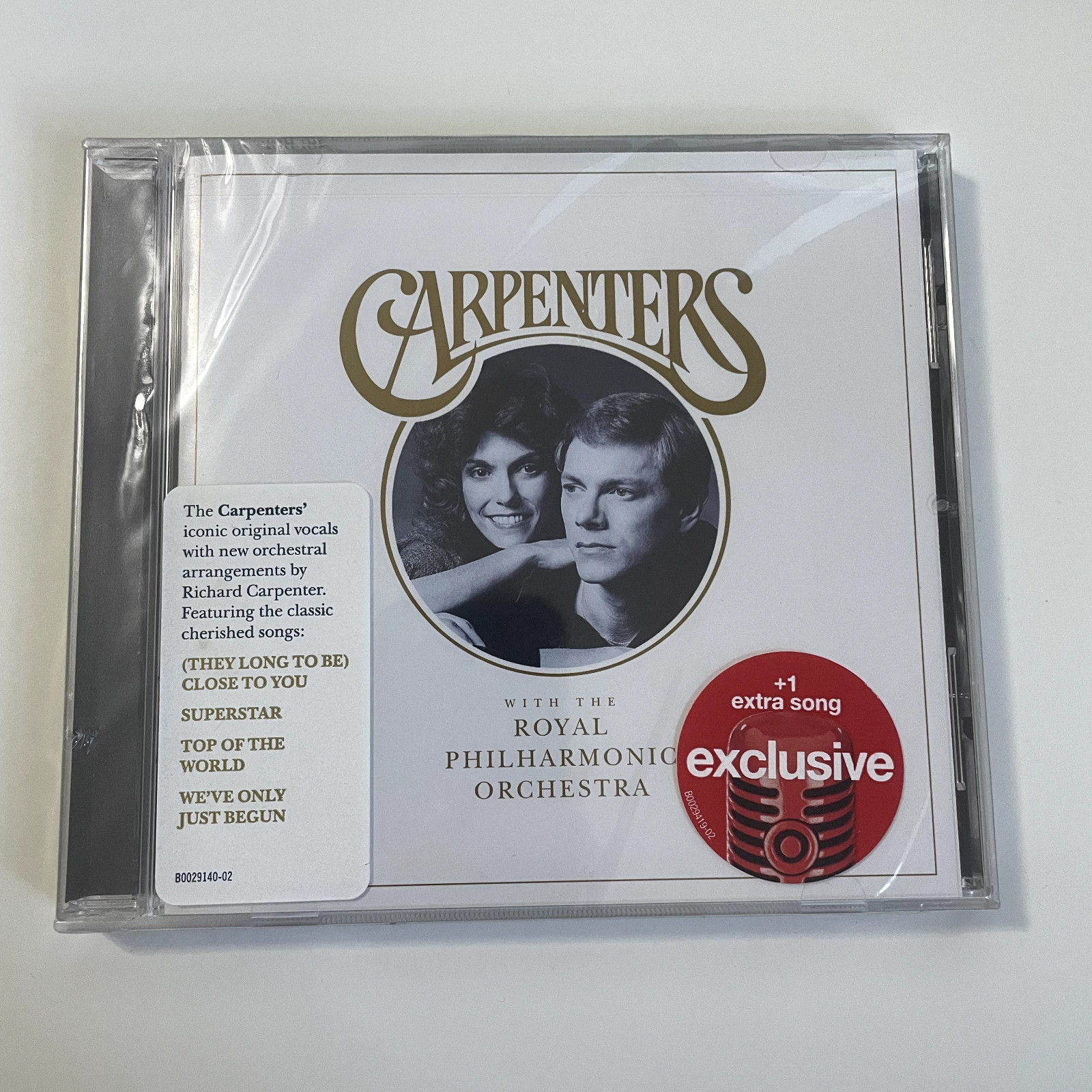 CARPENTERS LIMITED TARGET EDITION OOP CD WITH THE ROYAL PHILHARMONIC BONUS TRACK