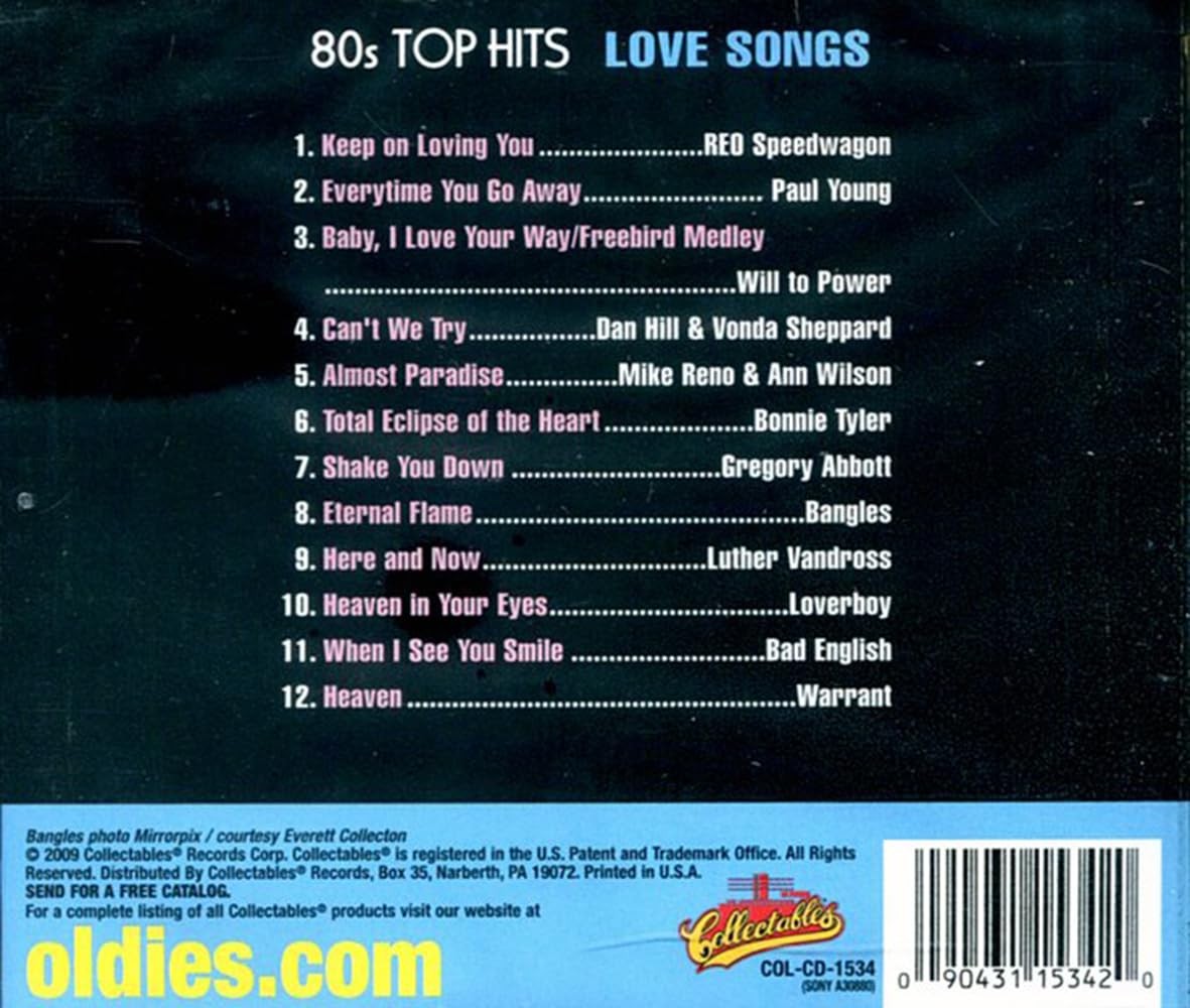 Various Artists Top Hits Of The 80s, Love Songs (CD)