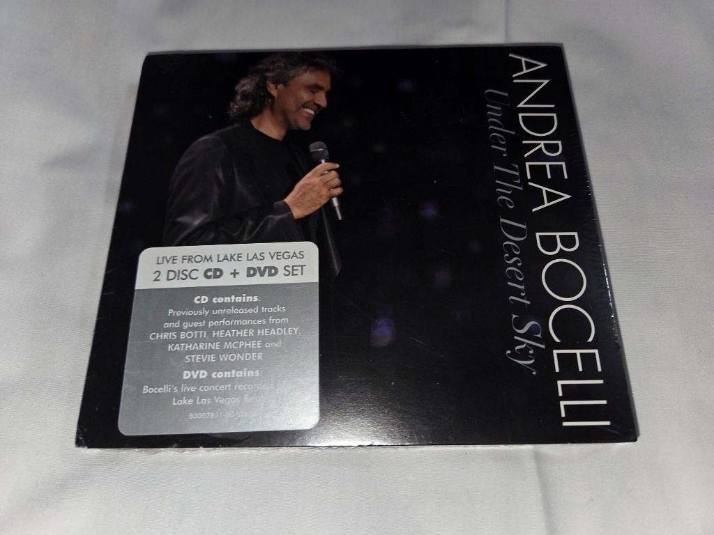 New Sealed Andrea Bocelli Under The Desert Sky CD DVD Modern Classical Vocal Set