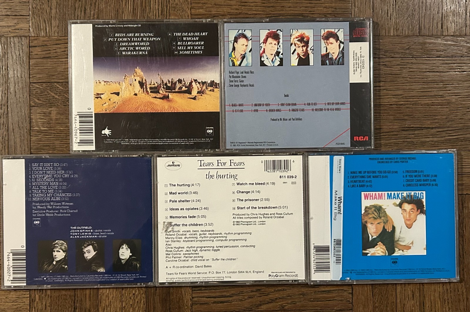 9x 1980s CD Lot – POP, NEW WAVE – ROCK – DAVID BOWIE LAUPER MISTER OUTFIELD HUEY