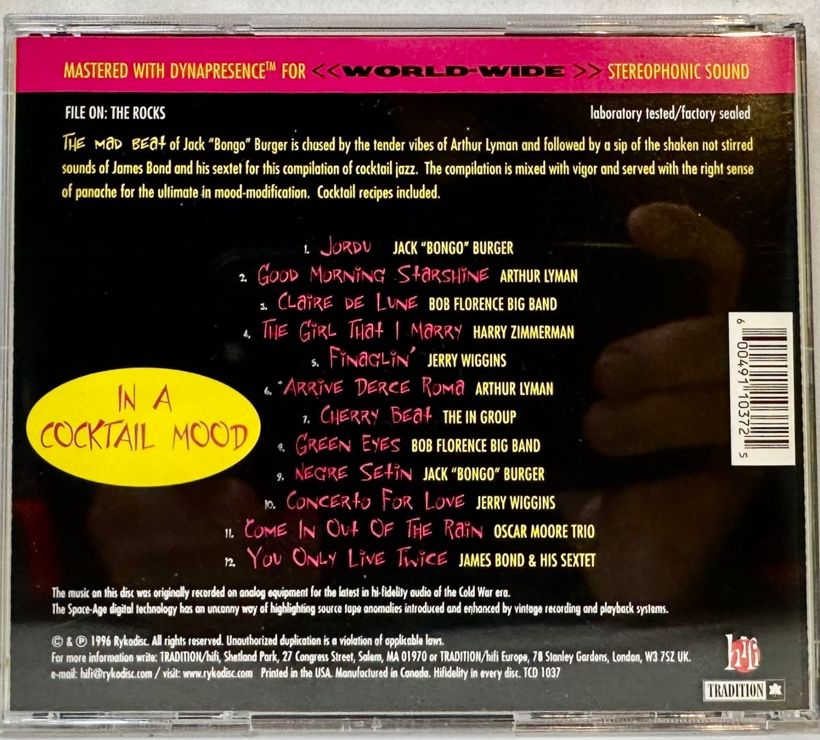 In a Cocktail Mood cd Arthur Lyman/Jerry Wiggins/Bob Florence/Oscar Moore Trio