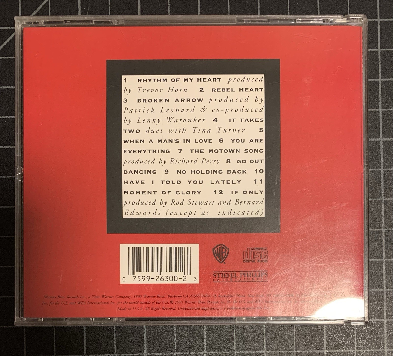 Vagabond Heart Rod Stewart CD, Warner Bros Very Clean Disc