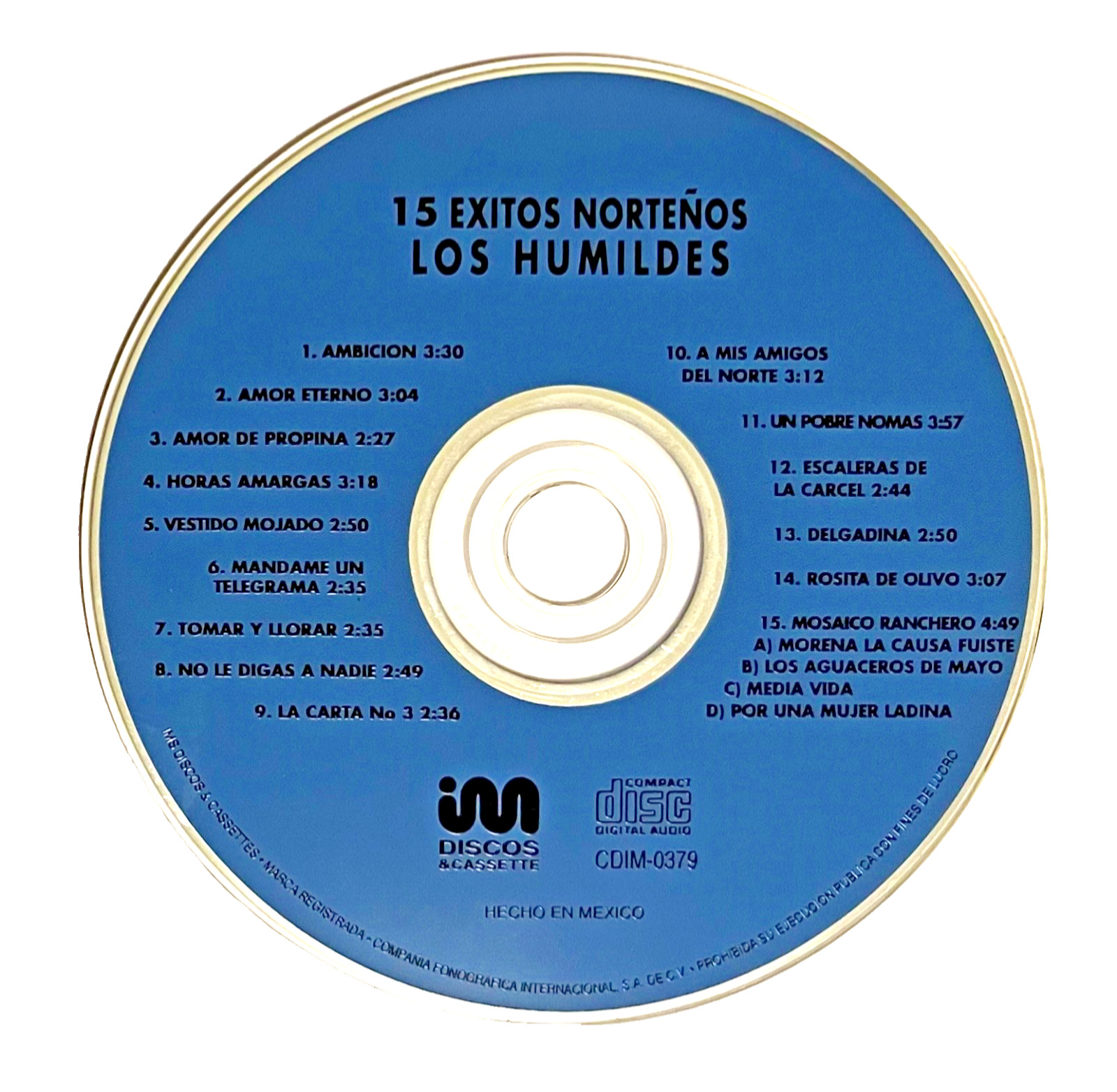 LOS HUMILDES 15 Exitos Nortenos CD Latin Spanish 1998 Music IMS Discos Mexico ❤️