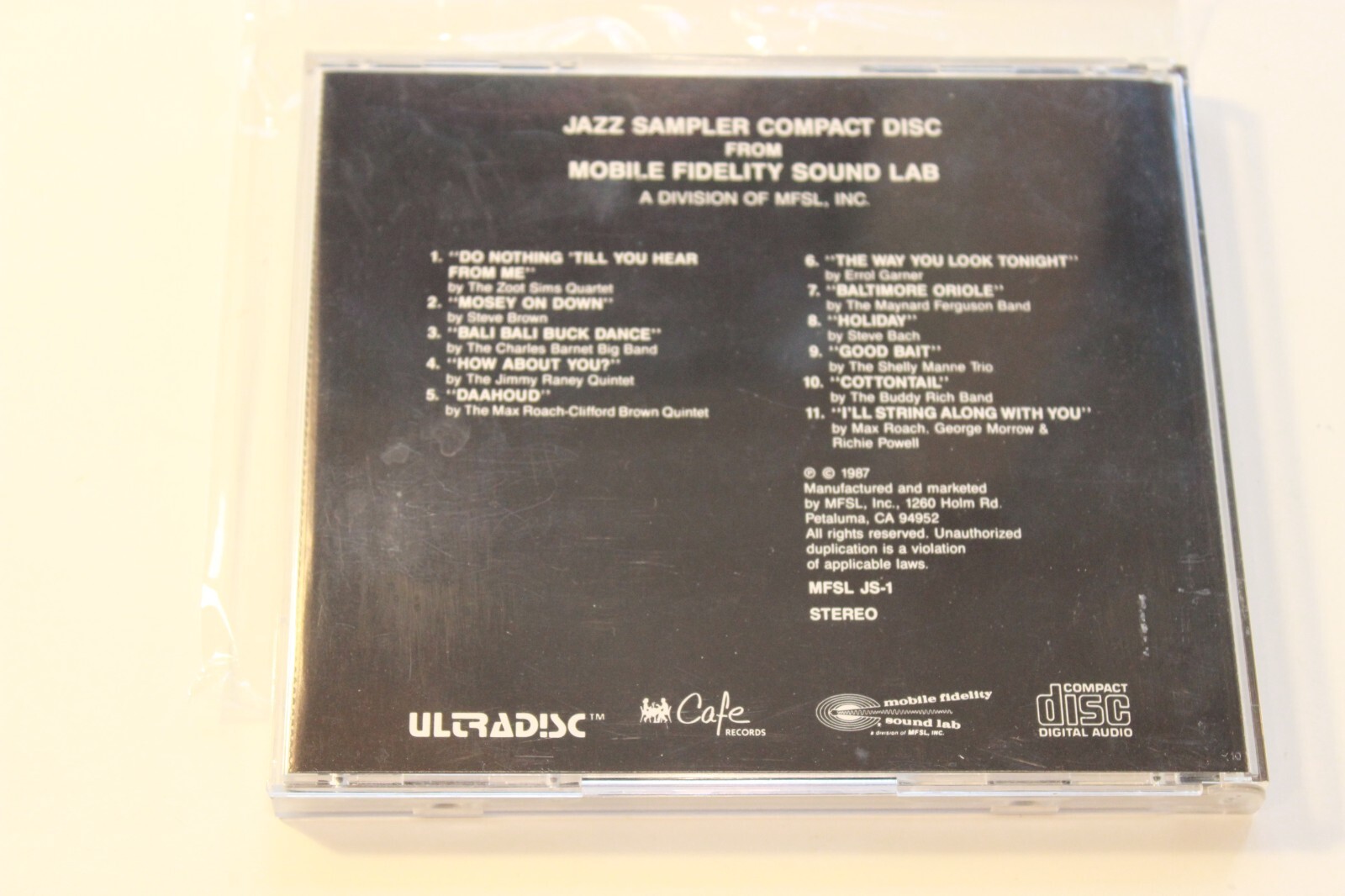 Jazz Sampler Various Artists – MFSL 24k Gold CD ULTRADISC JS-1 – VERY RARE CD