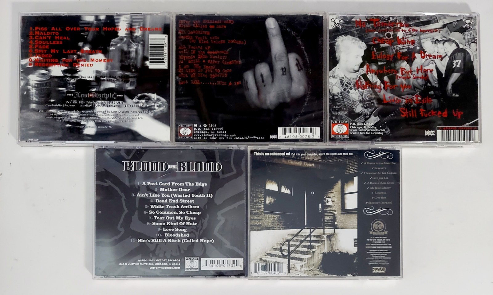 Blood for Blood CD Lot, Outlaw Anthems Revenge Society Serenity, Exile, Spit