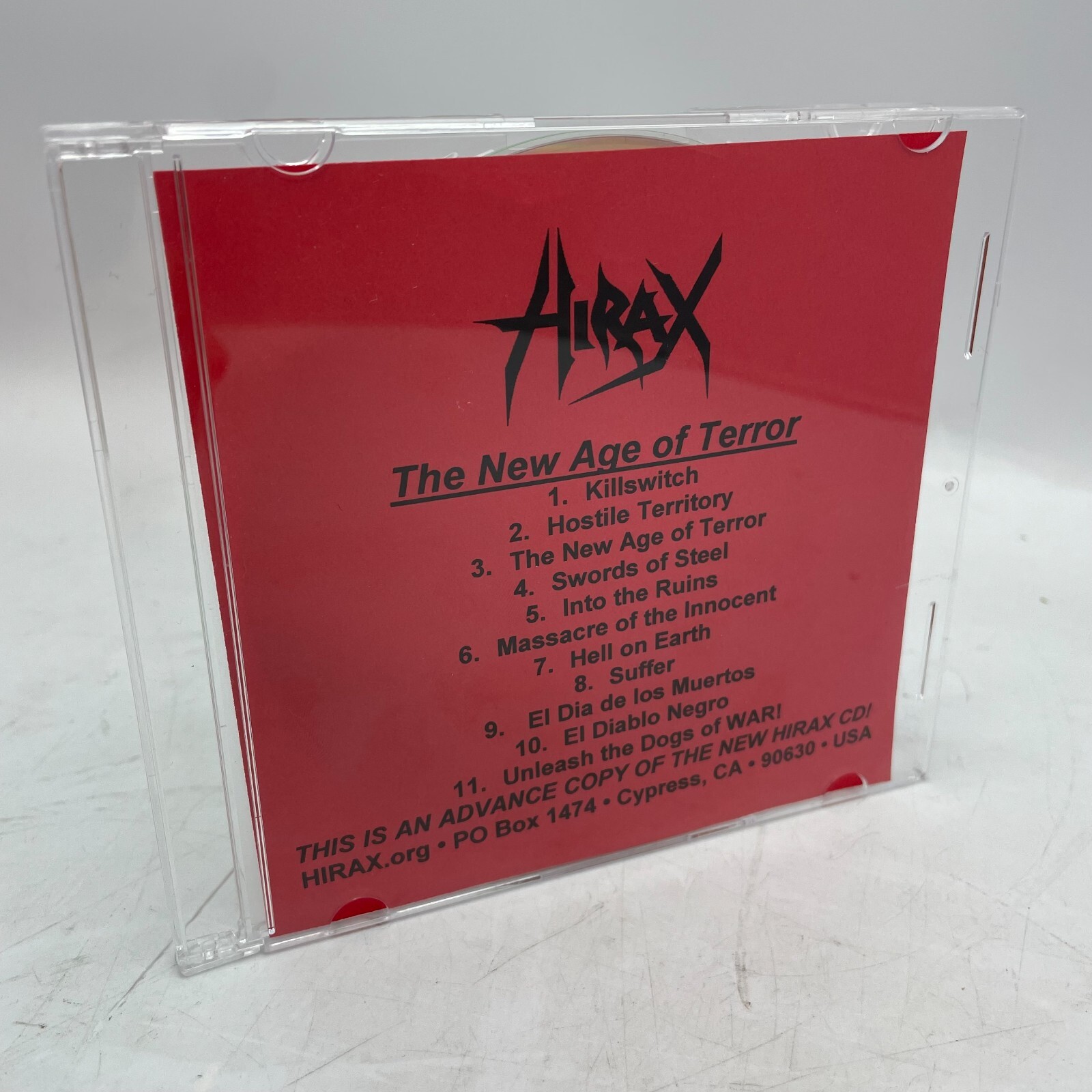 Hirax The New Age Of Terror CD Album US 2004 Promo Advance Copy VG+/VG+ Thrash