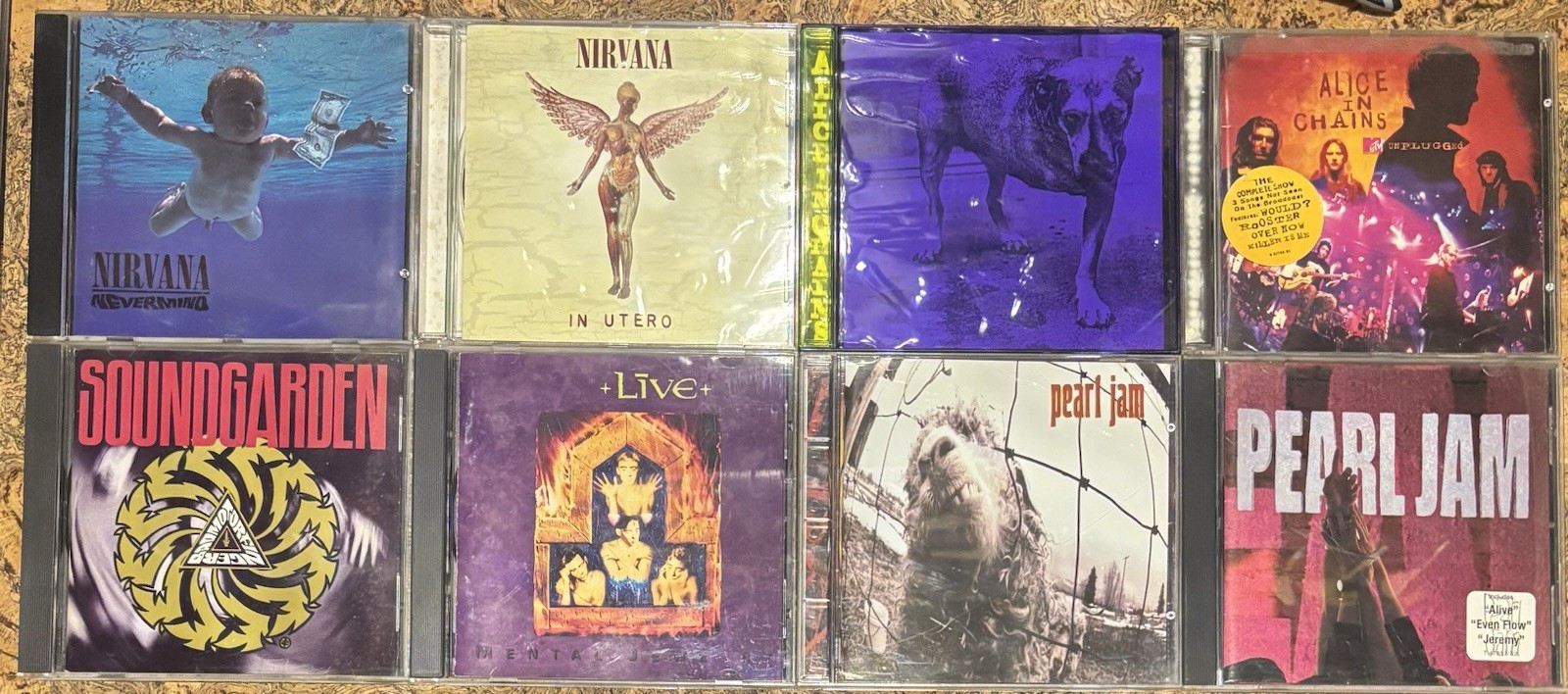 Grunge Lot of 8 Pearl Jam Soundgarden Alice In Chains Nirvana Live CD’s READ DES