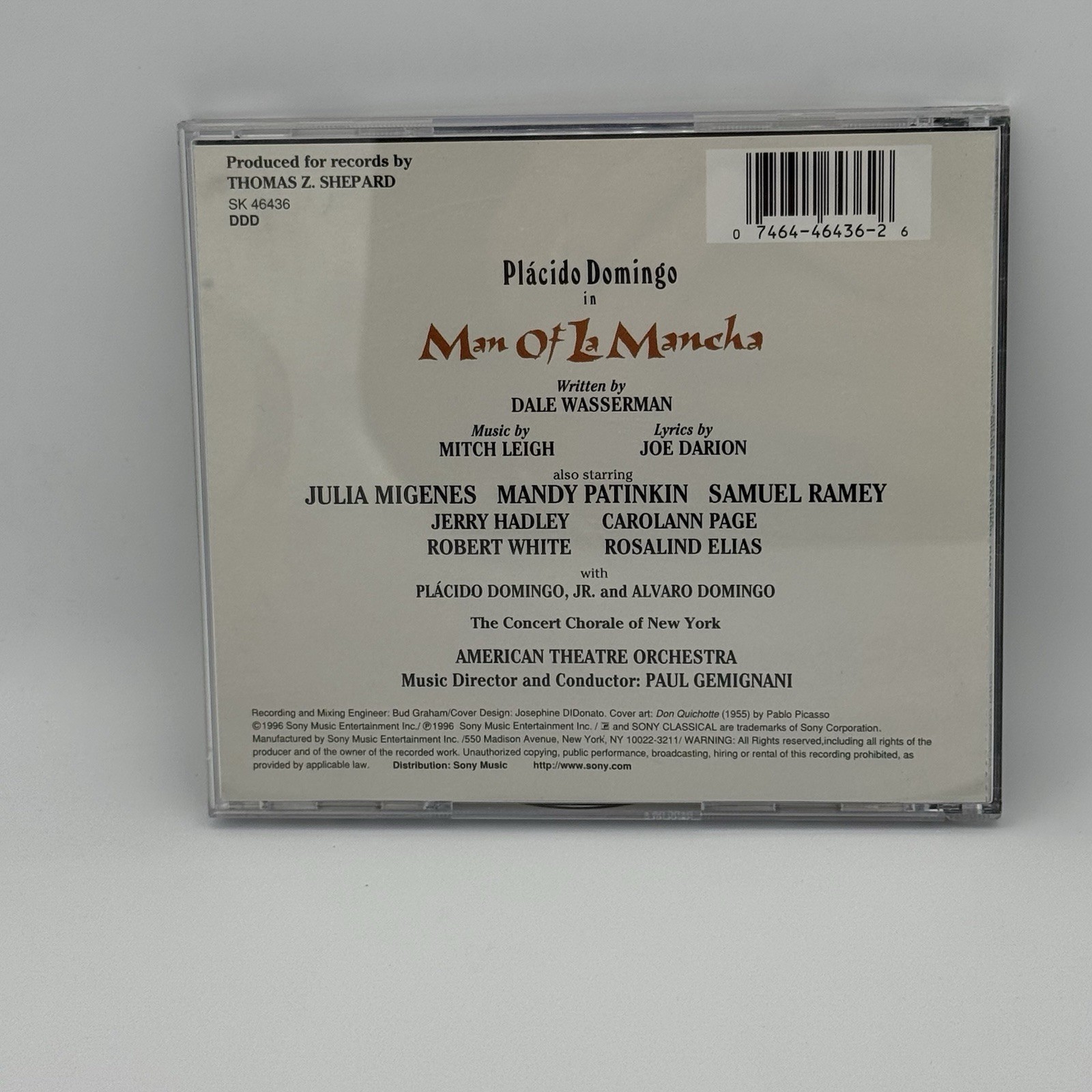 Leigh: Man of La Mancha by Plácido Domingo 1996 (Tenor Vocals) (CD) VGC
