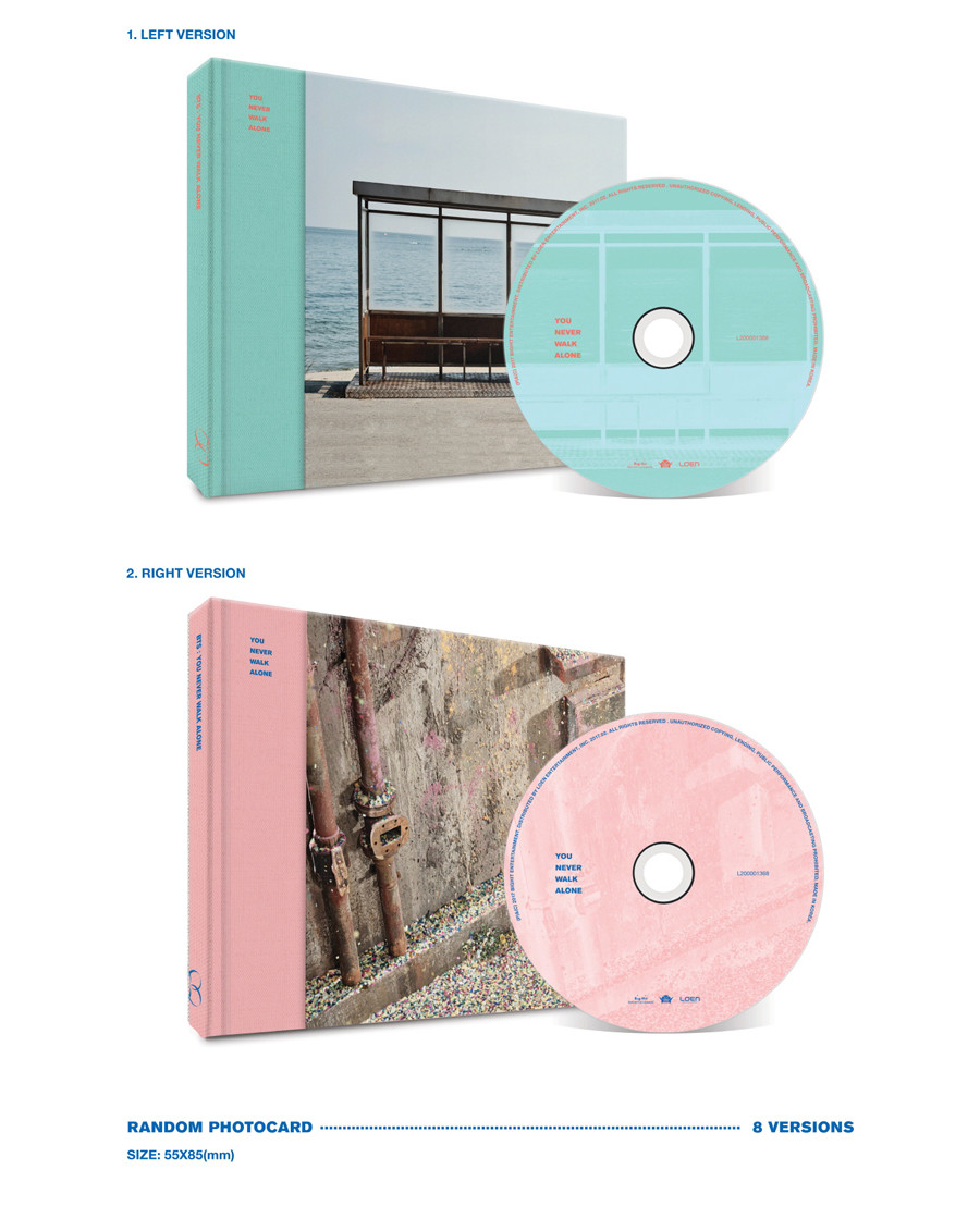 BTS [YOU NEVER WALK ALONE] Album RANDOM CD+Photo Book+Photo Card K-POP SEALED