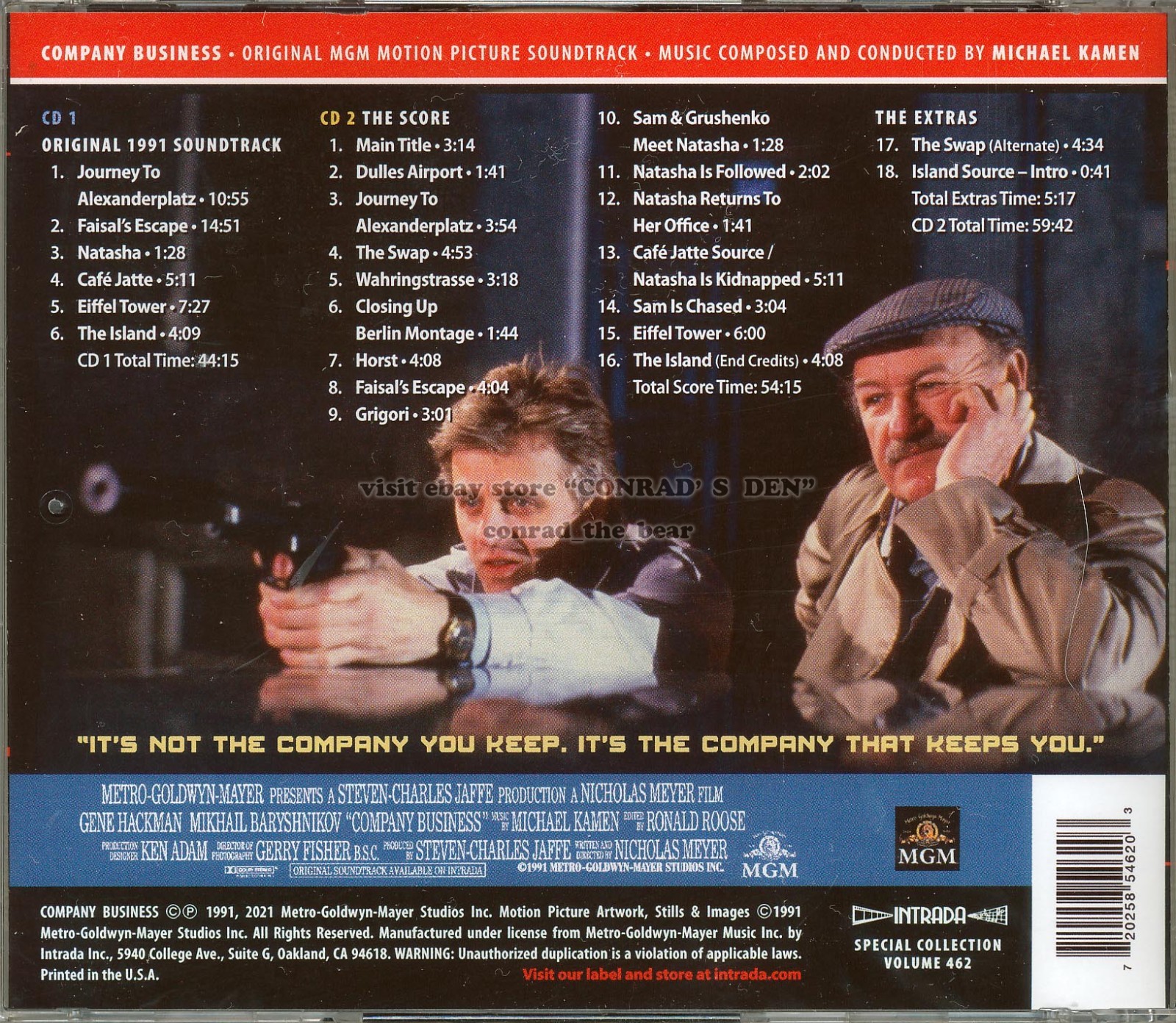 Michael Kamen “COMPANY BUSINESS” score Intrada Special Collection Ltd 2CD