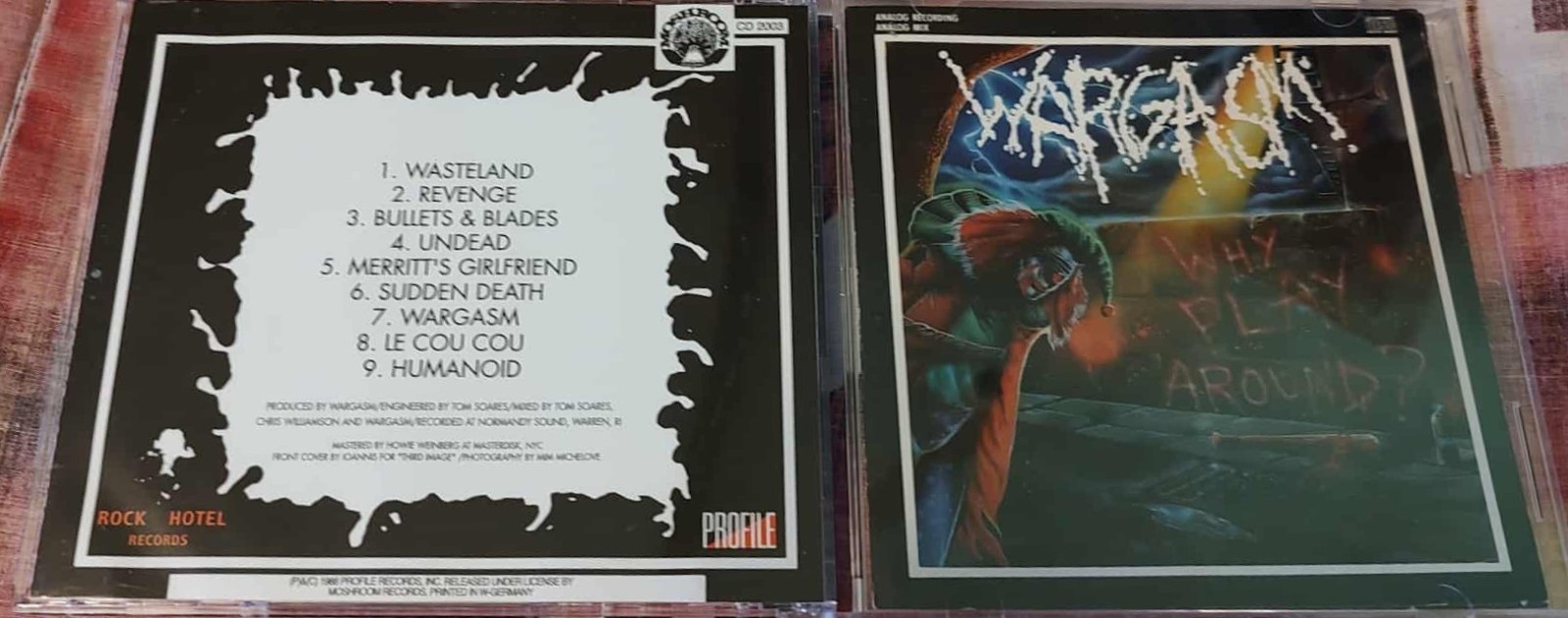 WARGASM – WHY PLAY AROUND? – 1988 MOSHROOM CD2003 WEST GERMAN FIRST PRESS thrash
