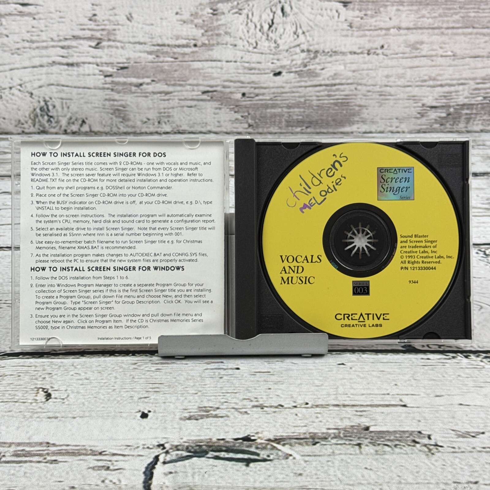 Screen Singer Series : Children’s Melodies – Creative Labs [CD 1993] CD-ROM