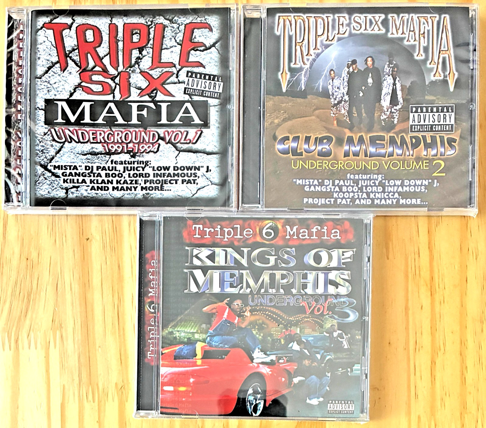 TRIPLE SIX MAFIA – Underground Vol. 1, Vol. 2 & Vol. 3 (Factory Sealed 3-CD Set)