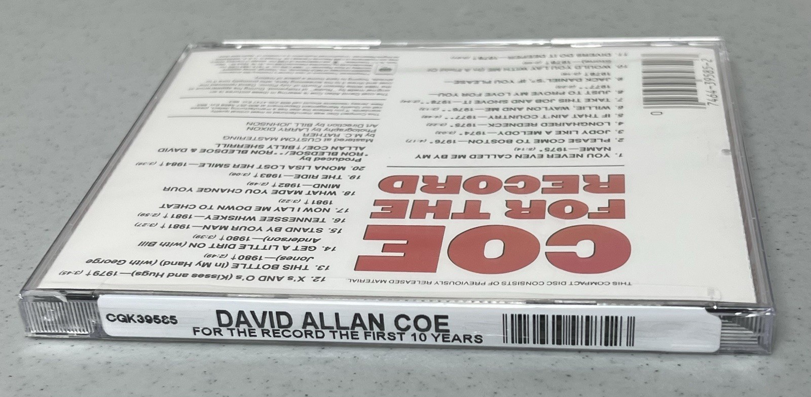 DAVID ALLEN COE: For the Record – The First 10 Years CD – NEW and SEALED Rare!!