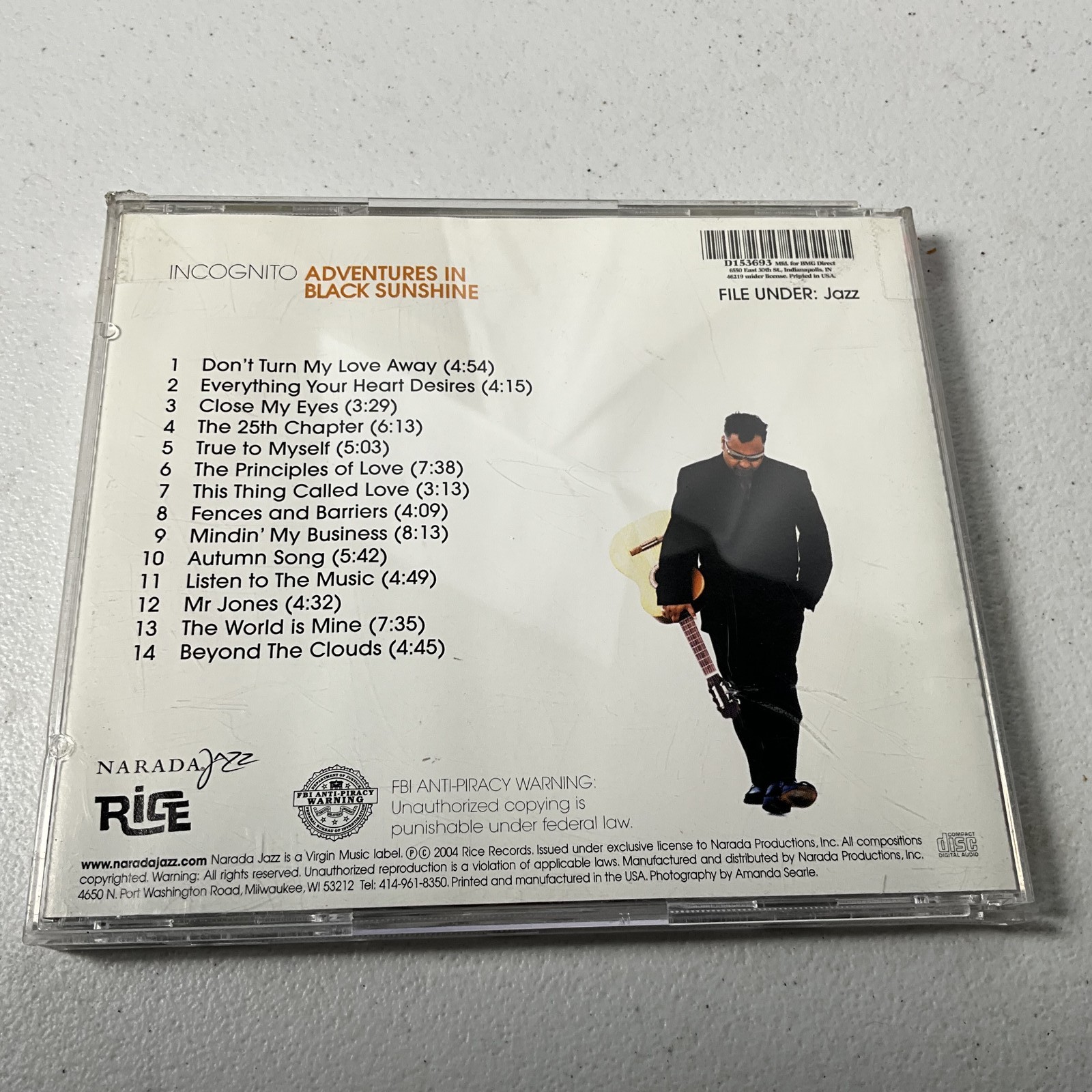 Incognito – Adventures In Black Sunshine CD Narada Jazz 2004 Smooth Jazz Funk
