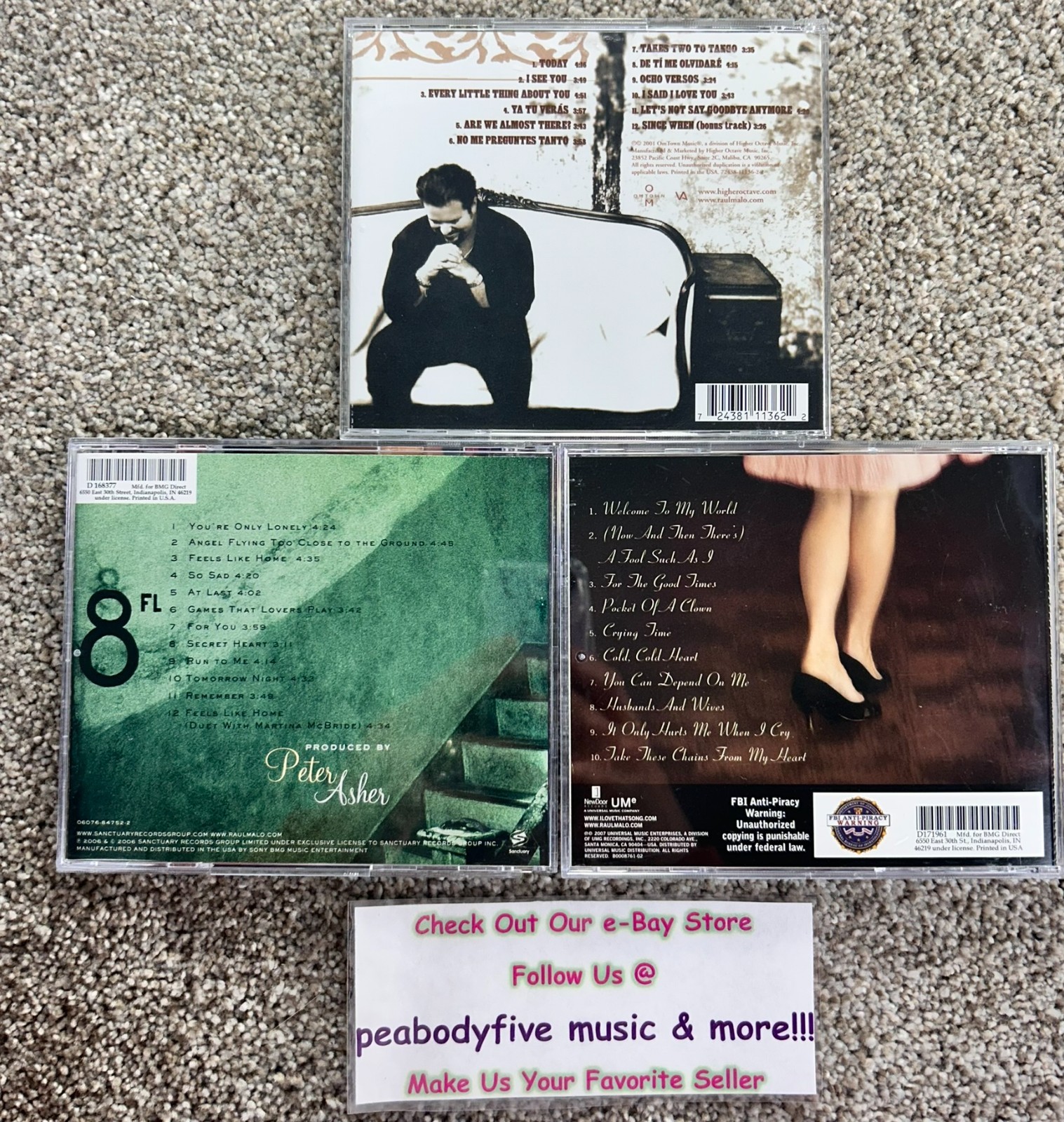 Lot Of 3 RAUL MALO CDS – Today, You’re Only Lonely, After Hours (The Mavericks)