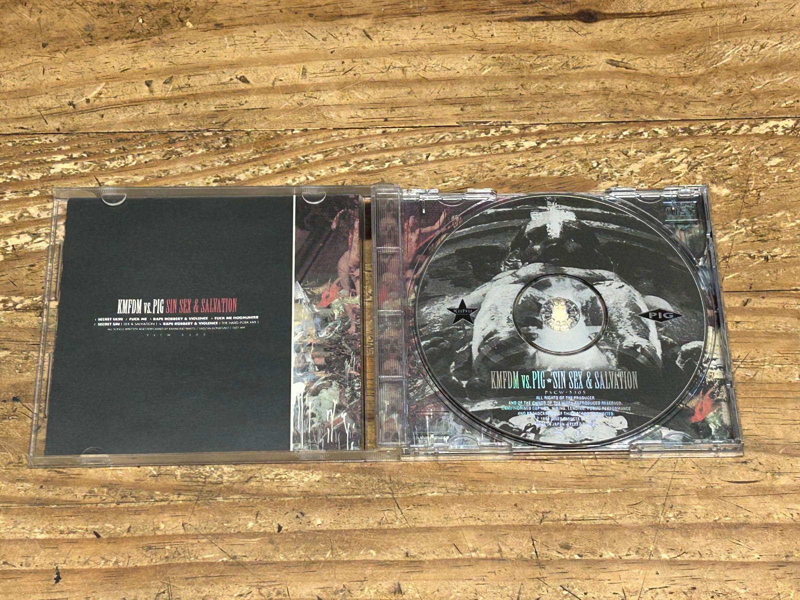 KMFDM Vs Pig – Sin Sex & Salvation CD. Rare! 1995 Japan with sticker on Polystar