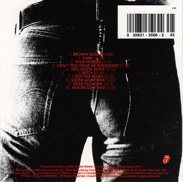 The Rolling Stones – Sticky Fingers (CD) (Near Mint (NM or M-)) – 4198410501
