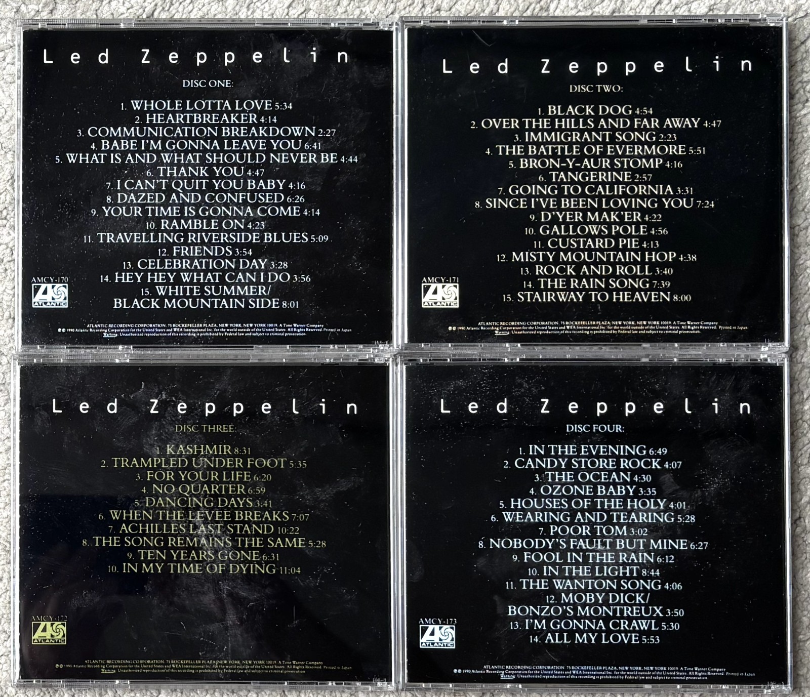 Led Zeppelin 1968-1980 JAPAN OBI 4CD LP-SIZE BOX 4 Unreleased Ver AMCY-170~3