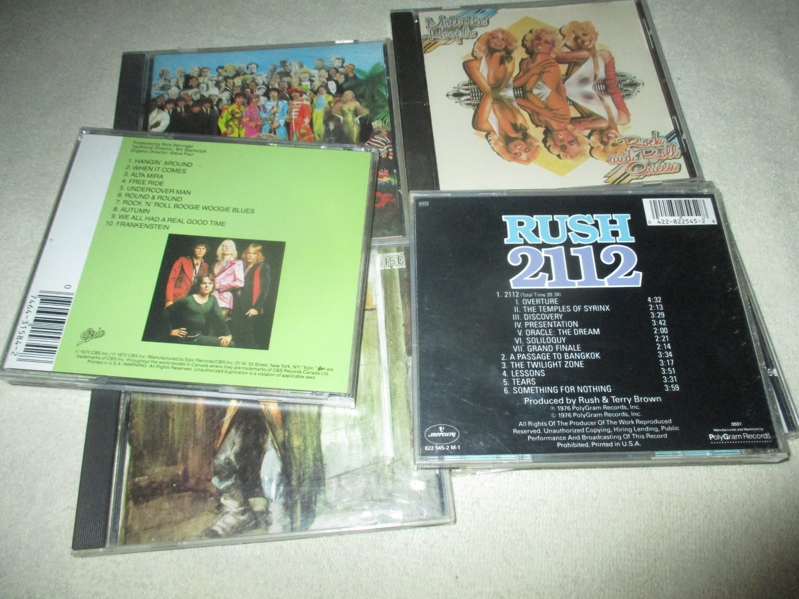 6 CD Classic Rock Lot Edgar Winter, Rush, Mott The Hoople, Tull, Beatles, Allman