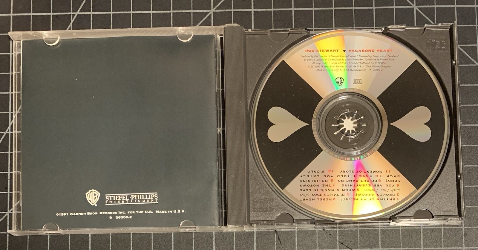 Vagabond Heart Rod Stewart CD, Warner Bros Very Clean Disc