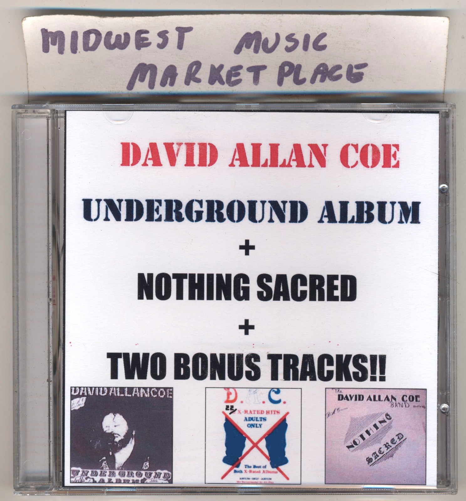 David Allan Coe- 22 X-Rated Hits CD – MINT CD – Underground + Nothing Sacred + 2
