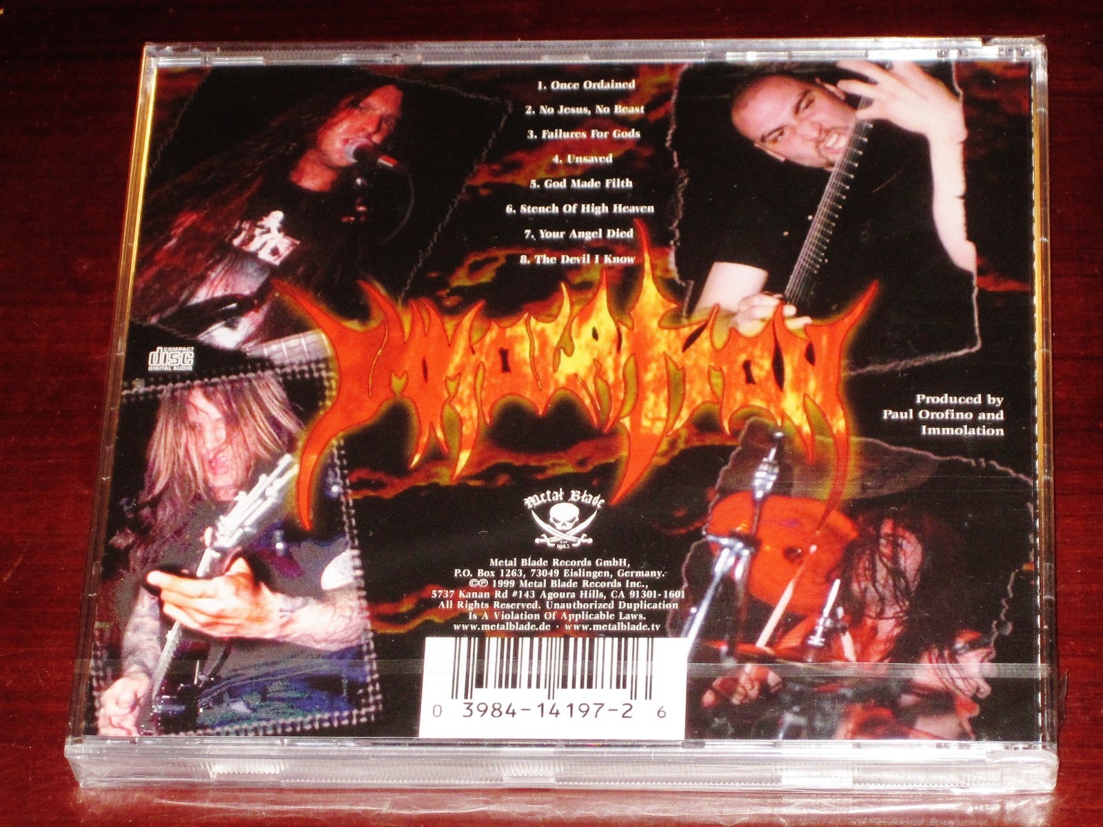 Immolation: Failures For Gods CD 1999 Metal Blade Recs Germany 3984-14197-2 NEW
